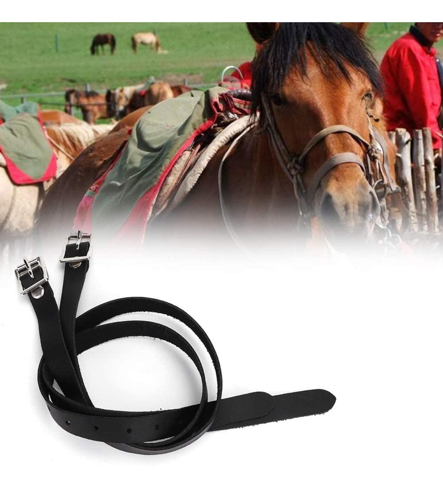 Zerodis Stirrup Leathers 1 Pair Strong Lengthen Stirrup Leathers with Soft Finish and Stainless Steel Buckle Equine Tool Accessories 50cm Black for Adults Or Childs - Buy Online on GoSupps.com