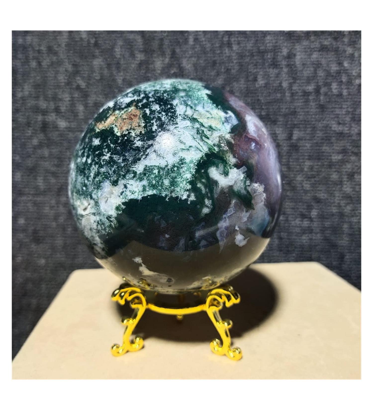 Natural Sphere 1pc Natural Crystal Moss Aquatic Agate Ball Quartz Gemstone Polished Home Decoration (Color : 890-700g) - Buy Online on GoSupps.com