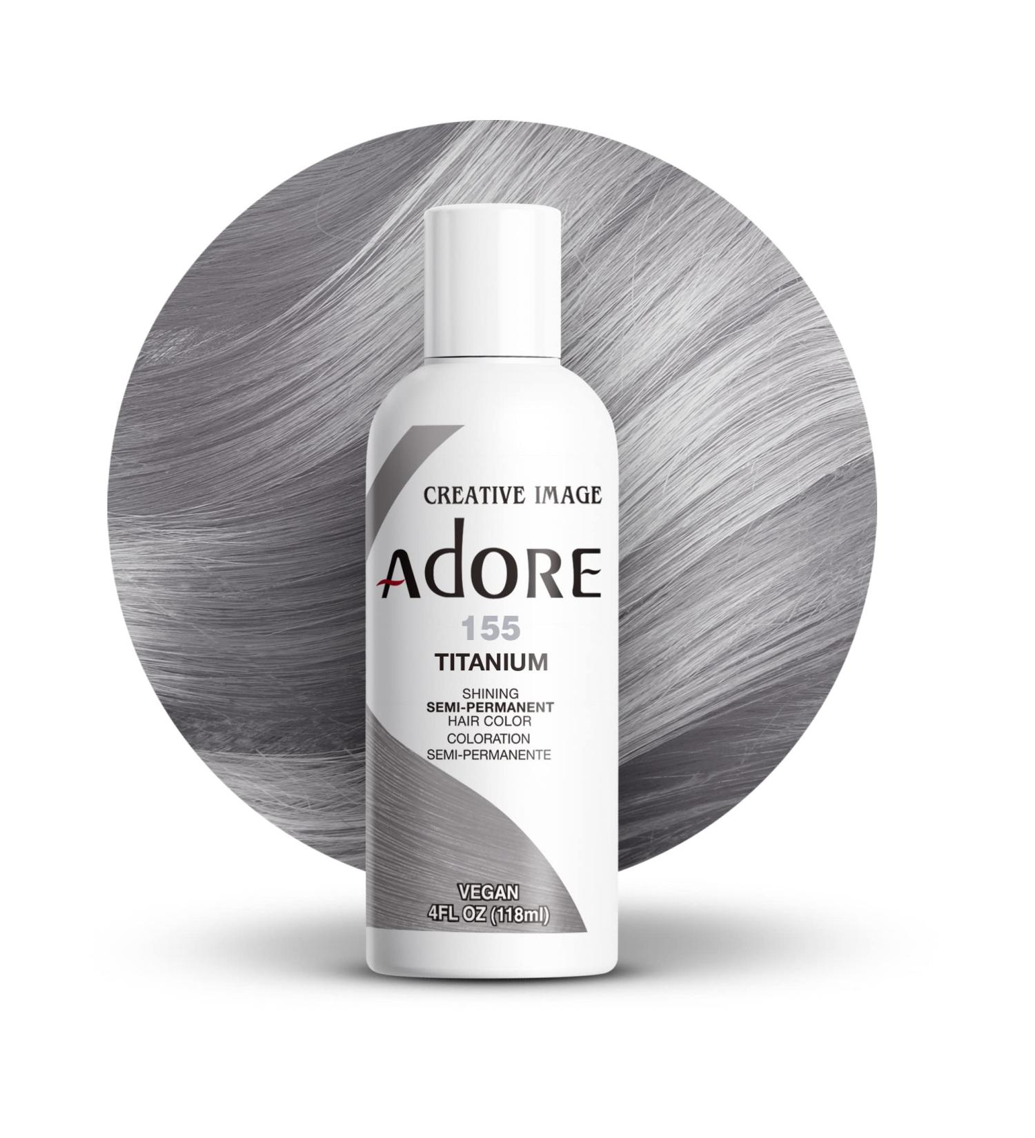 Adore Shining Semi Permanent Hair Colour Titanium 155 - 118ml | Pack of 1 - Buy Online on GoSupps.com