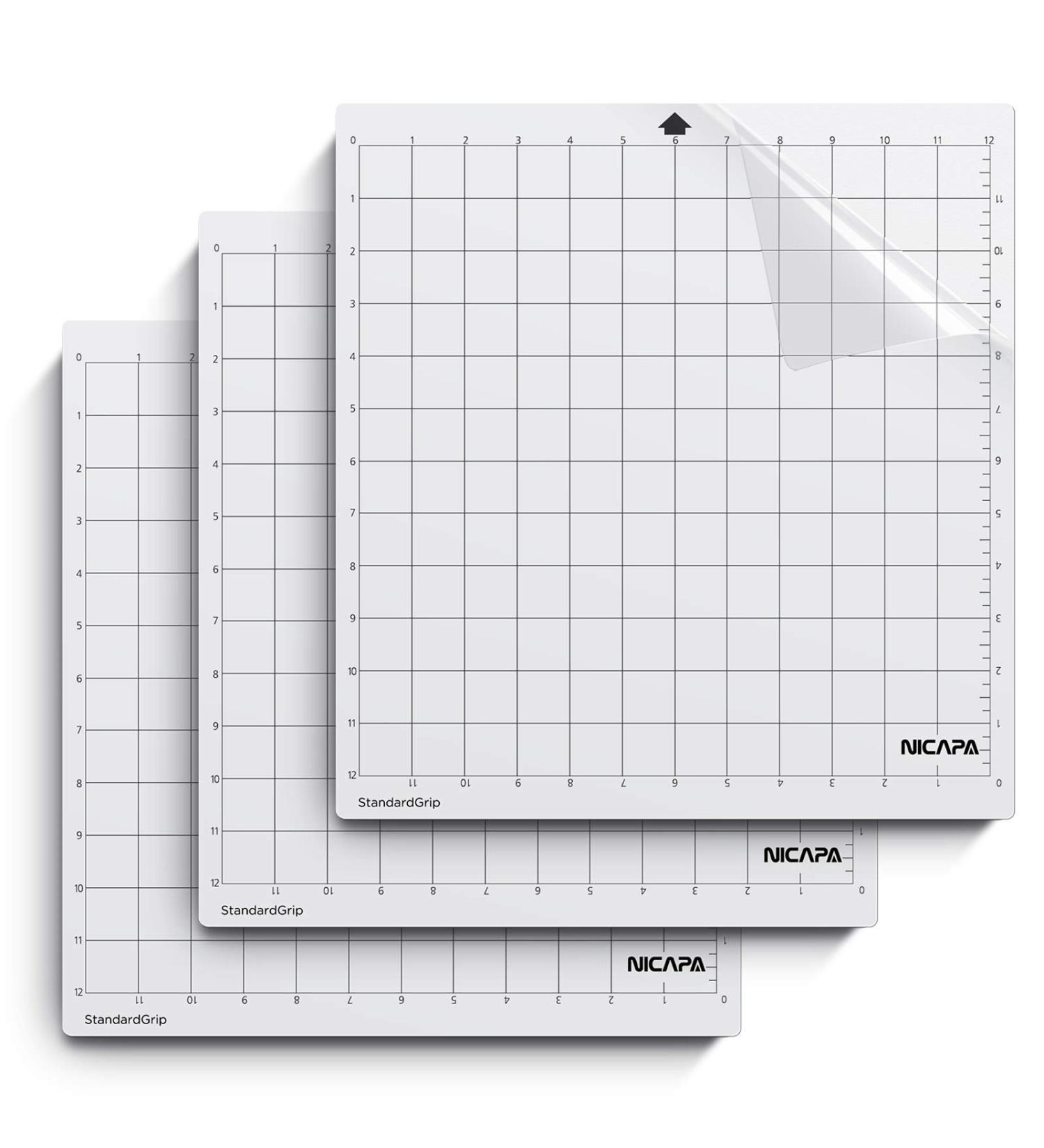 Nicapa StandardGrip Cutting Mat for Silhouette Cameo 12x12 inch 3 Pack - Adhesive Sticky Quilting Cut Mats Replacement Accessories - Buy Online on GoSupps.com