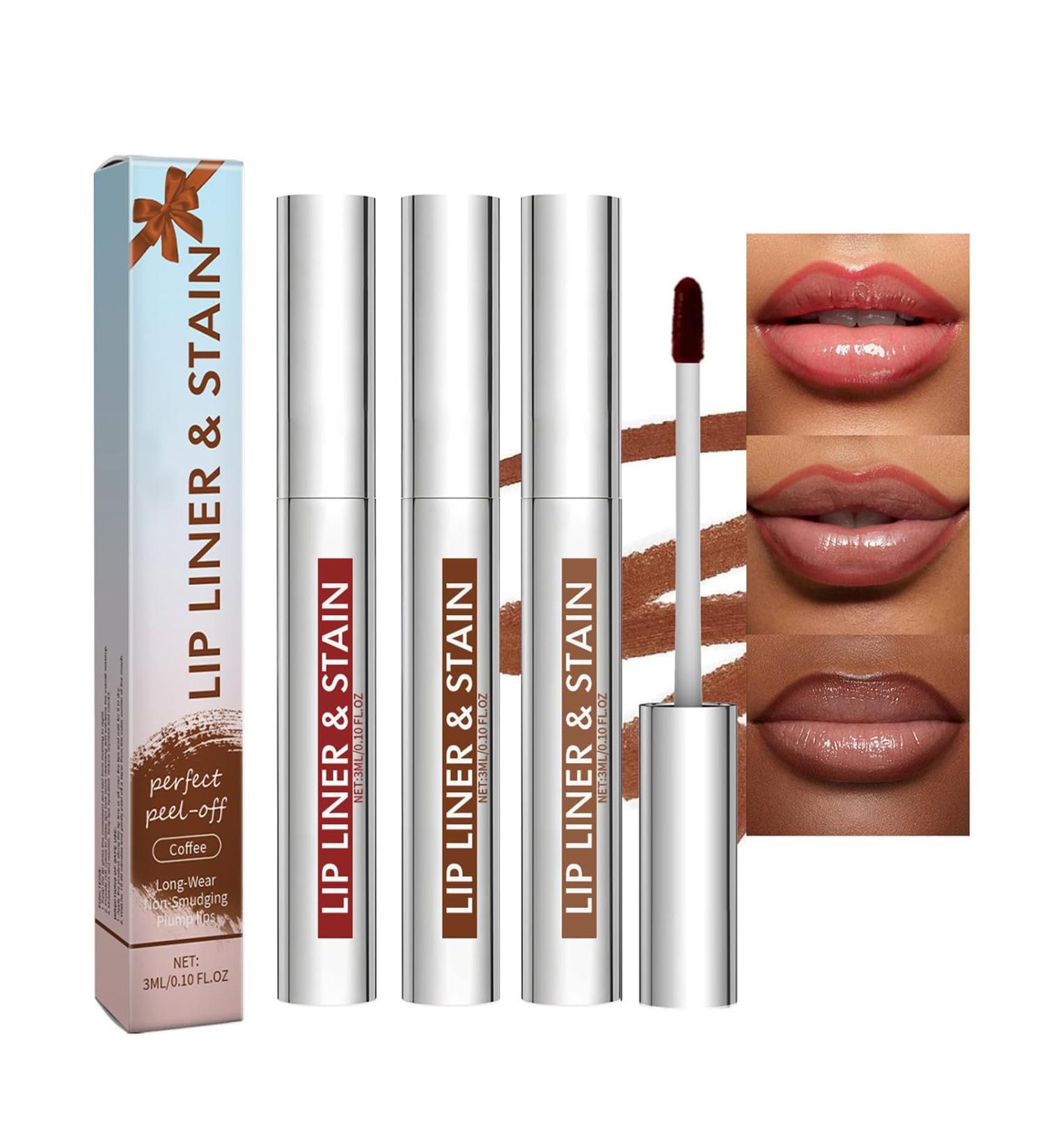 Lot de 3 Crayons L vres Peel Off Teinture L vres Effet Tatouage Longue Tenue Waterproof & Sans Transfert Fini Mat Naturel Couleurs Nude Reddish Brown Coffee Cocoa 01 - Buy Online on GoSupps.com
