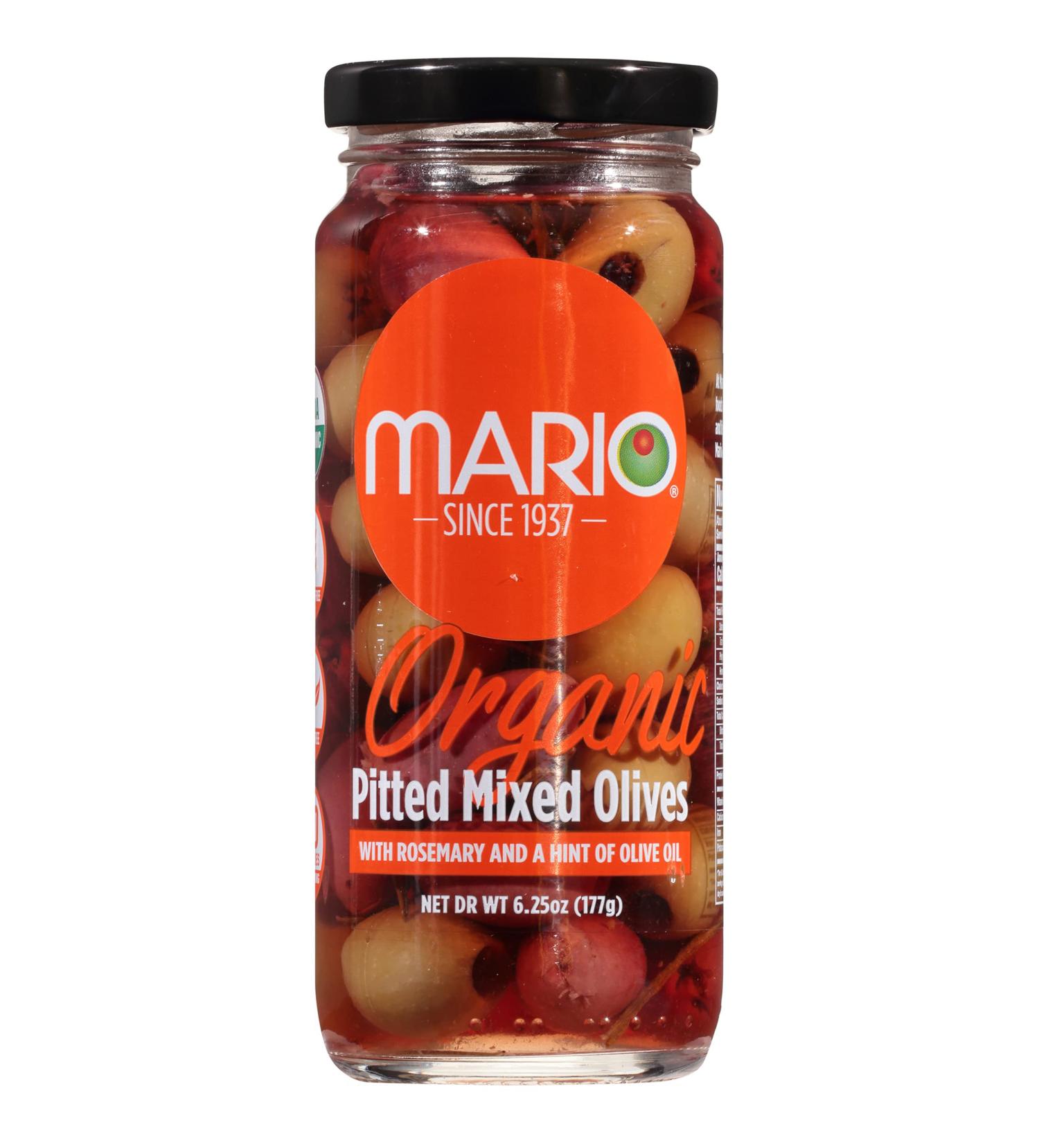 Mario Camacho Greek Organic Kalamata and Green Olives Pitted with Rosemary and Olive Oil, 6.25 Ounce
