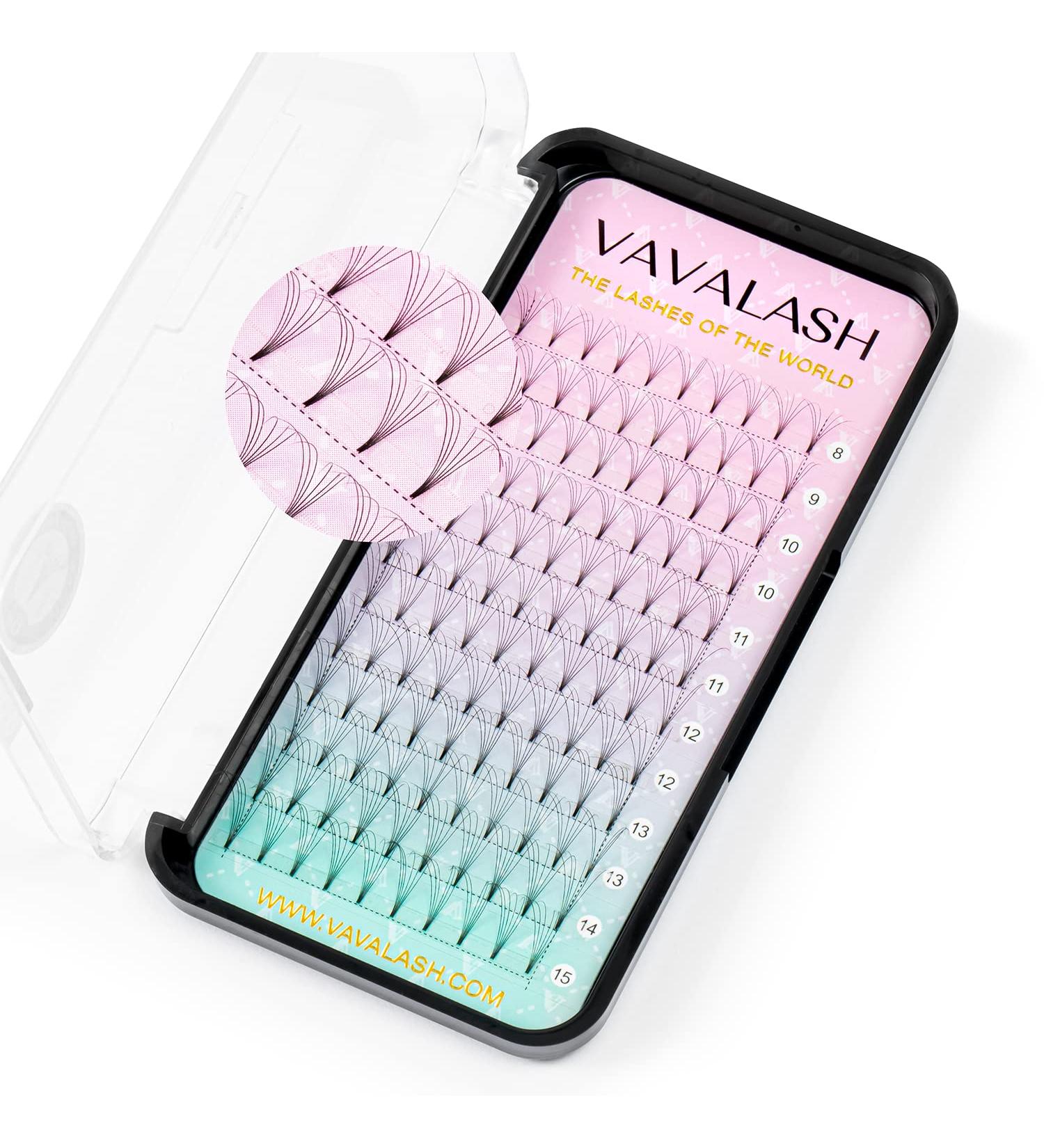6D Russian Volume Pre-Fanned Lash Extensions 0.10 Thickness 14mm - Short Stem Heat Bonded Fans | Eyelash Extension Supplies - Buy Online on GoSupps.com