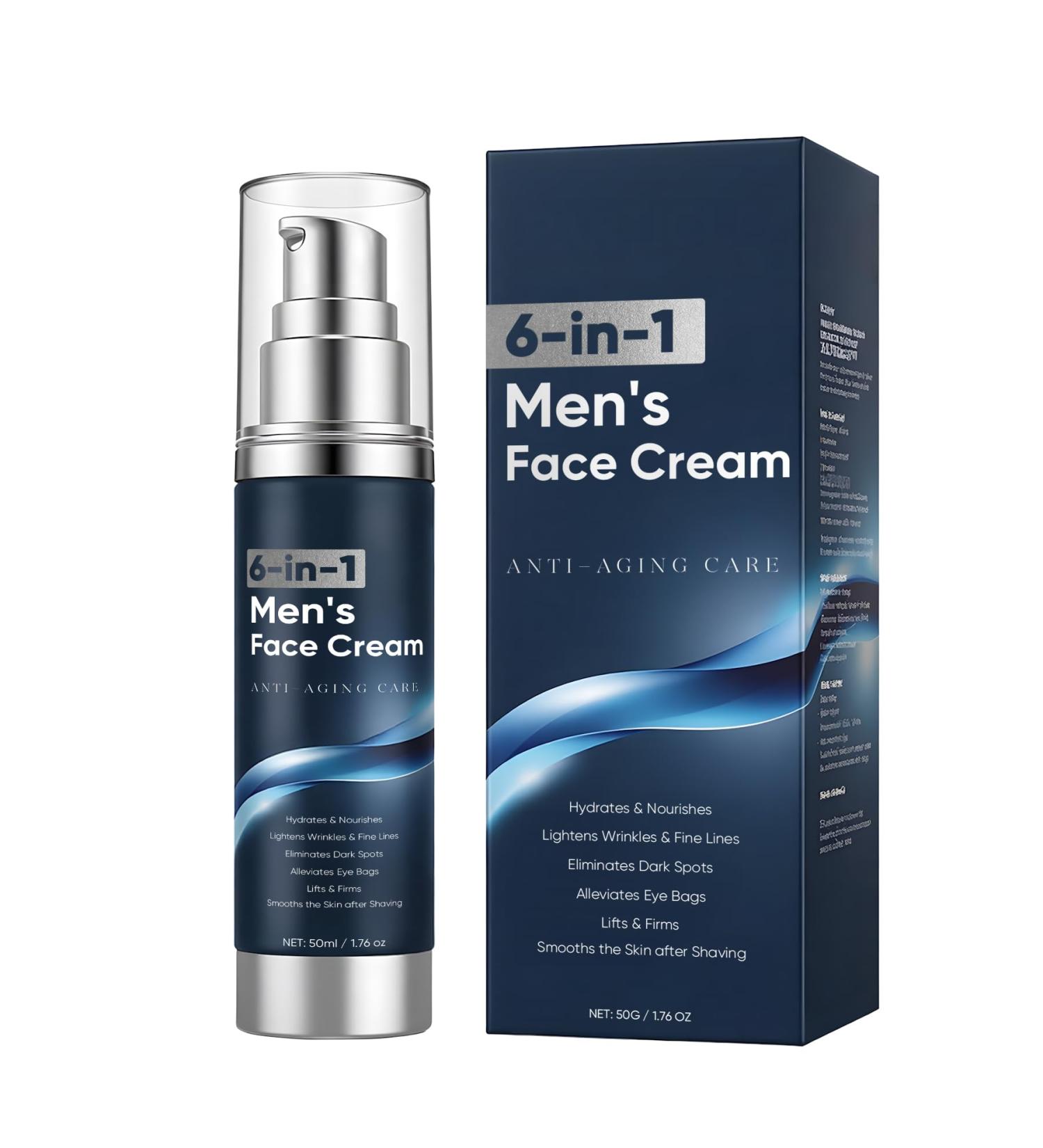6 in 1 Face Cream for Men Anti Aging Men s Moisturizer with Collagen Hyaluronic Acid and Shea Butter Daily Skin Care Reduce the Look of Eye Bags Dark Circles and Puffiness 1.76 fl oz (1) - Buy Online on GoSupps.com
