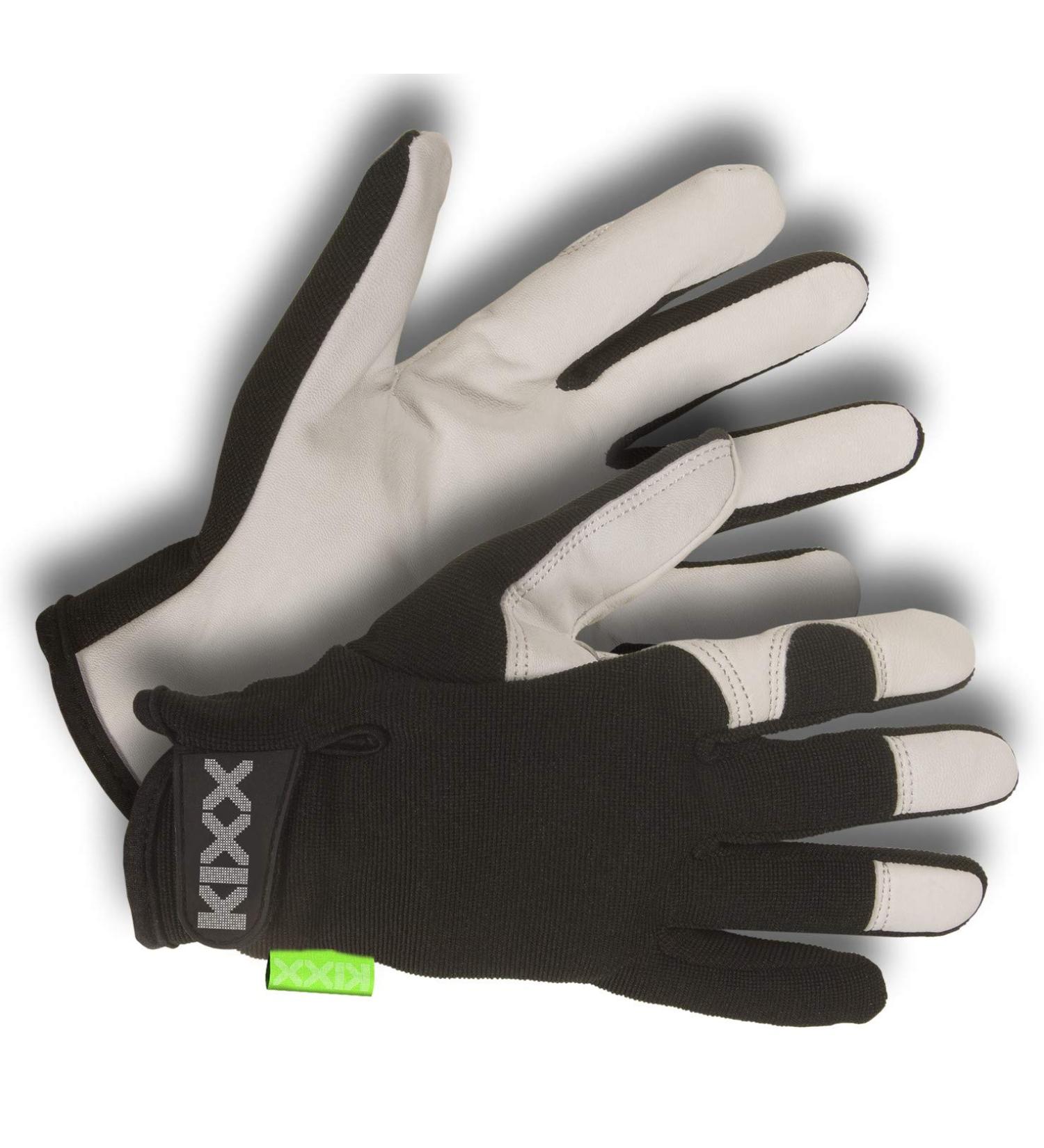 Chrysal KIXX Gloves Lycra/Goatskin Size 8 Black/Light Grey