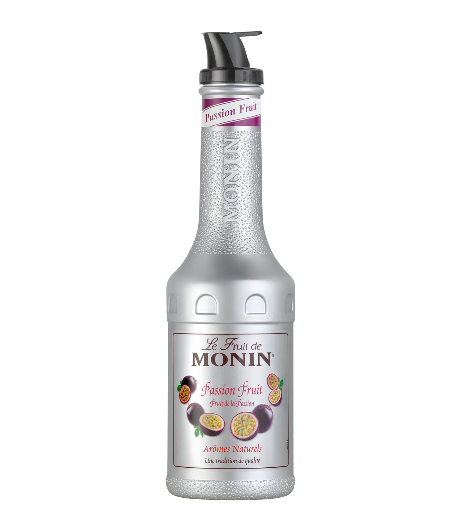 MONIN Passion Fruit Mix Puree 1L: Vegan-Friendly Cocktail Mixer with 100% Natural Flavours. Allergen-Free 2-in-1 Puree and Syrup for Mocktails - Buy Online on GoSupps.com