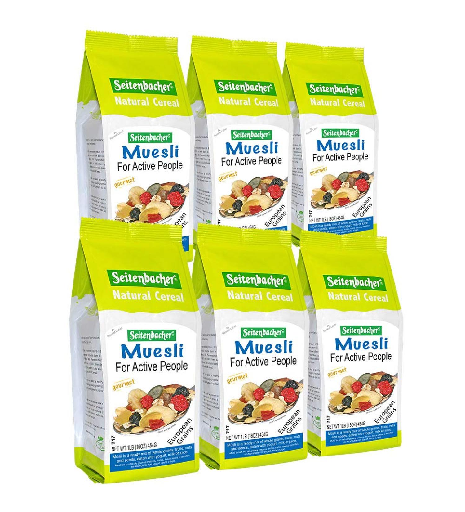 Seitenbacher Muesli Cereal #3 Fruit Mix 16oz (Pack of 6) - Energizing Breakfast for Active People - Buy Online on GoSupps.com