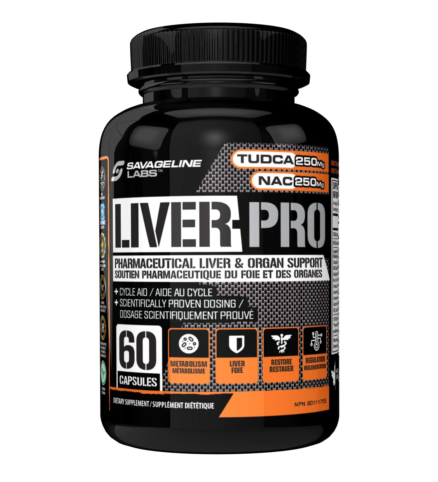 Savage Liver-Pro Capsules | Liver & Organ Support Capsules | 250mg NAC & 250mg Tudca | 60 Capsules