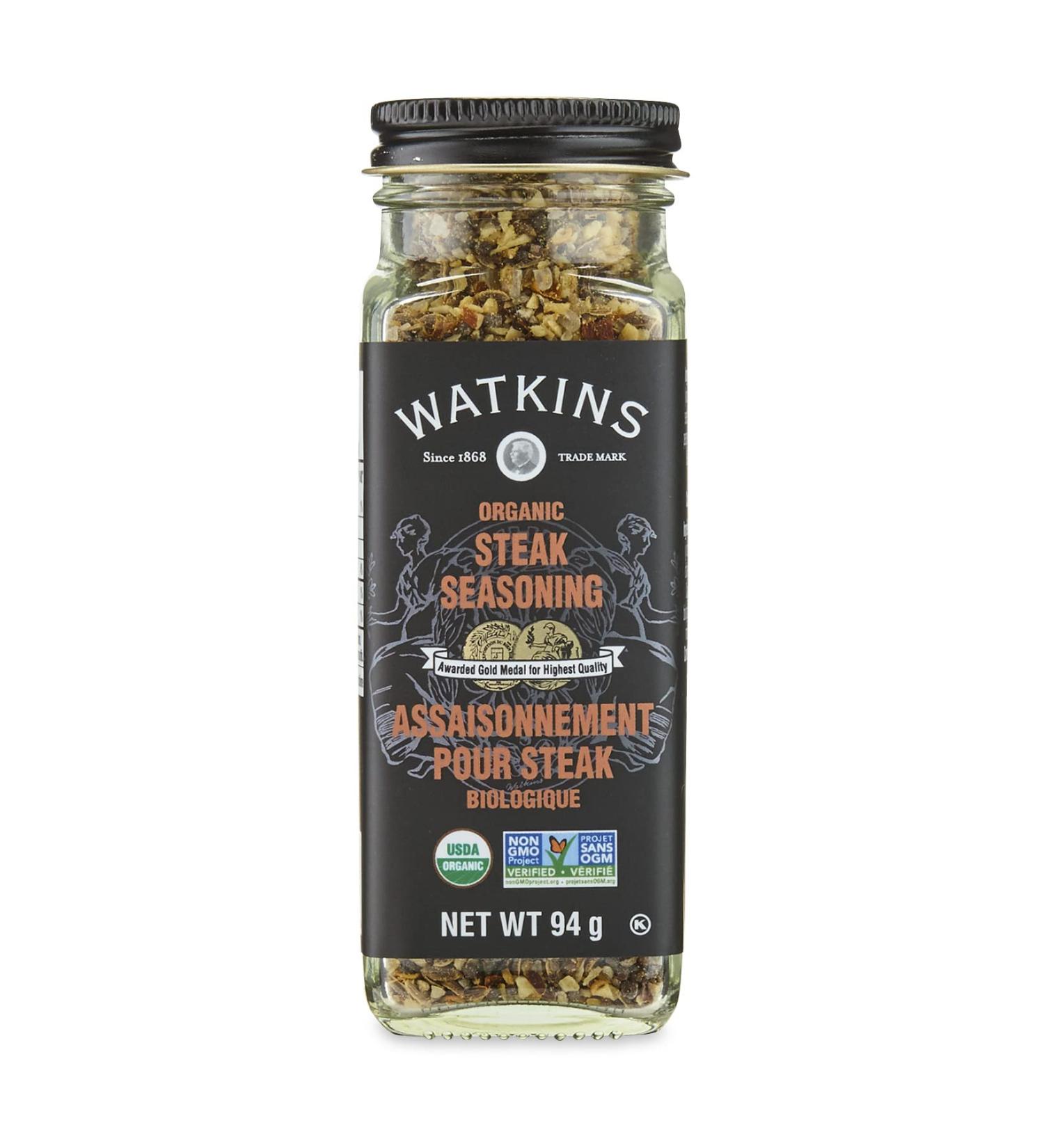 Watkins Gourmet Organic Spice Jar Steak Seasoning Non-GMO Kosher 94 g - Buy Online on GoSupps.com
