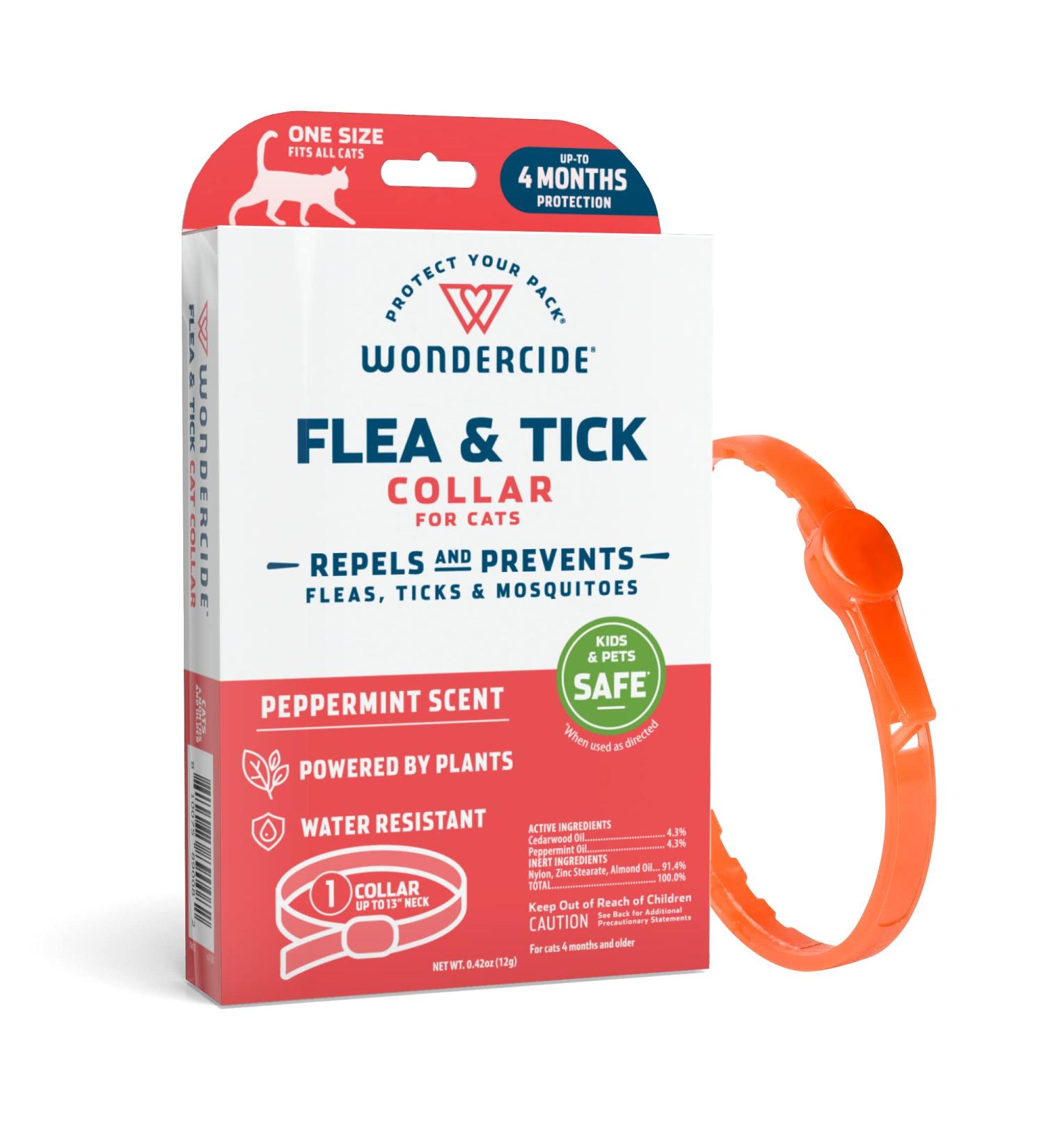 Wondercide Flea and Tick Cat Collar - Natural Essential Oils Repellent - 4 Months Protection - Buy Online on GoSupps.com