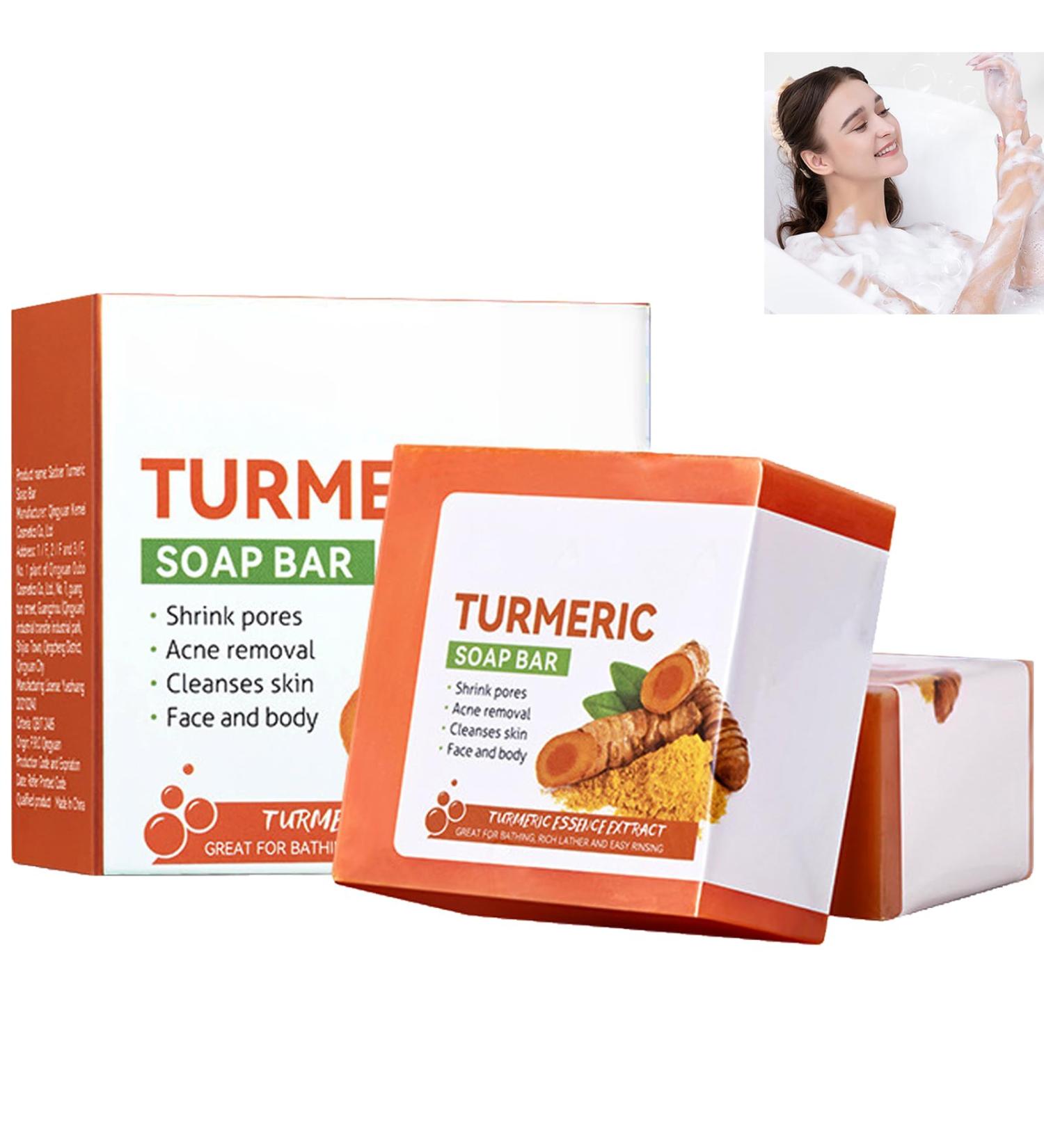 KOAHDE Turmeric Skin Brightening Soap Deep Cleaning Ginger Soaps Turmeric Soap Hyperpigmentation Organic Turmeric Soap Ginger Bath Soap Turmeric Handmade Soap Bar Cleansing Natural Handmade Soap - Buy Online on GoSupps.com
