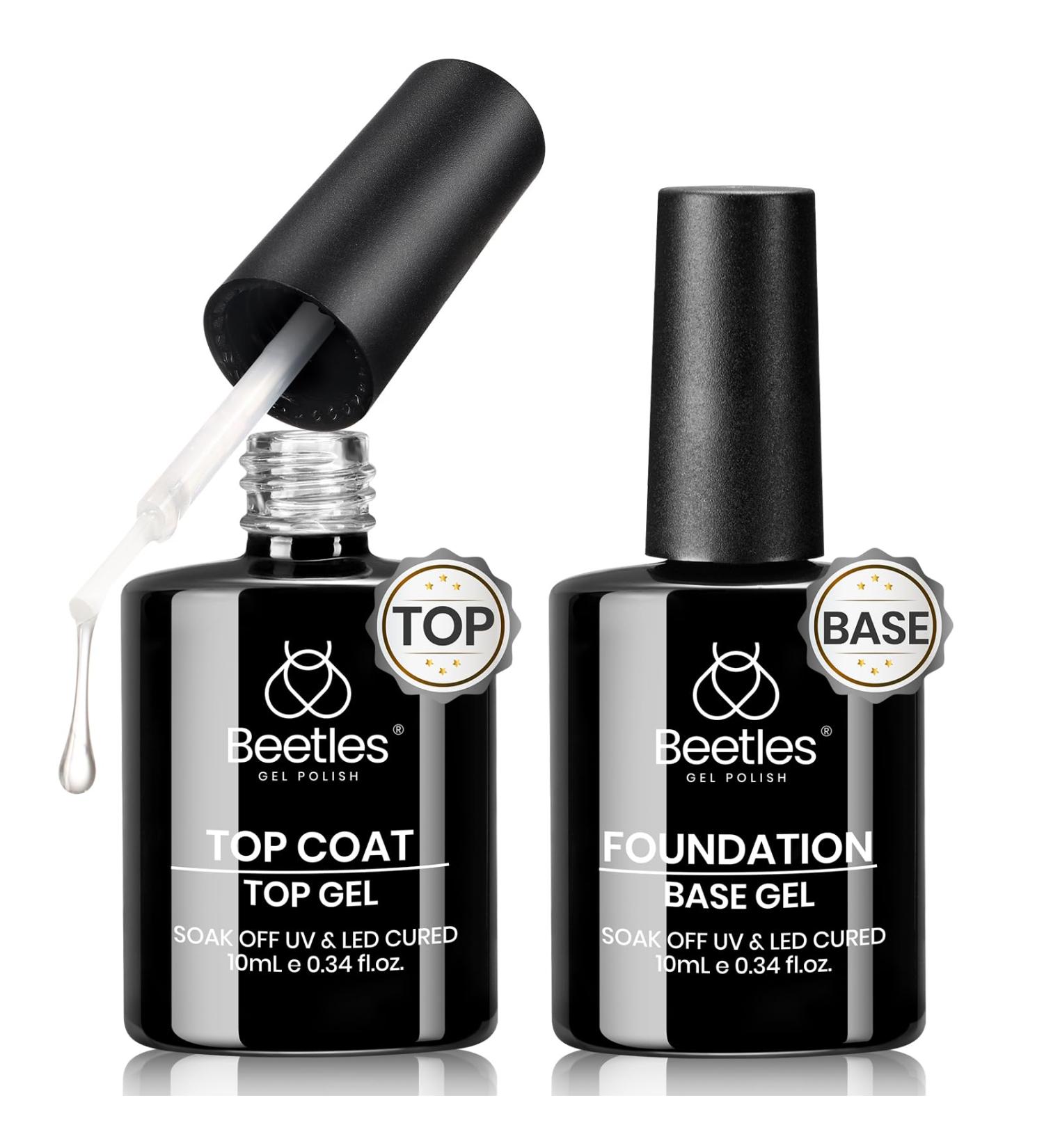Buy Beetles 2Pcs No Wipe Gel Base & Top Coat Set - 10ml Shine Finish Long Lasting Soak Off Gel Polish for DIY Nail Art & Manicure Gifts for Women - International Shipping Available - Buy Online on GoSupps.com
