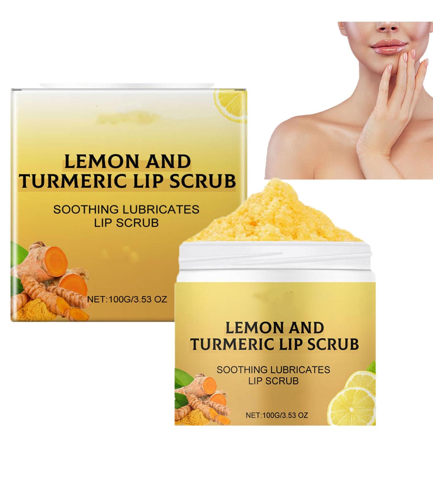  homomdy Natural Turmeric Lemon Lip Scrub for Dark Lips - Lip scrub for chapped and dry lips - Moisturizes and brightens dull dark lips - Buy Online on GoSupps.com