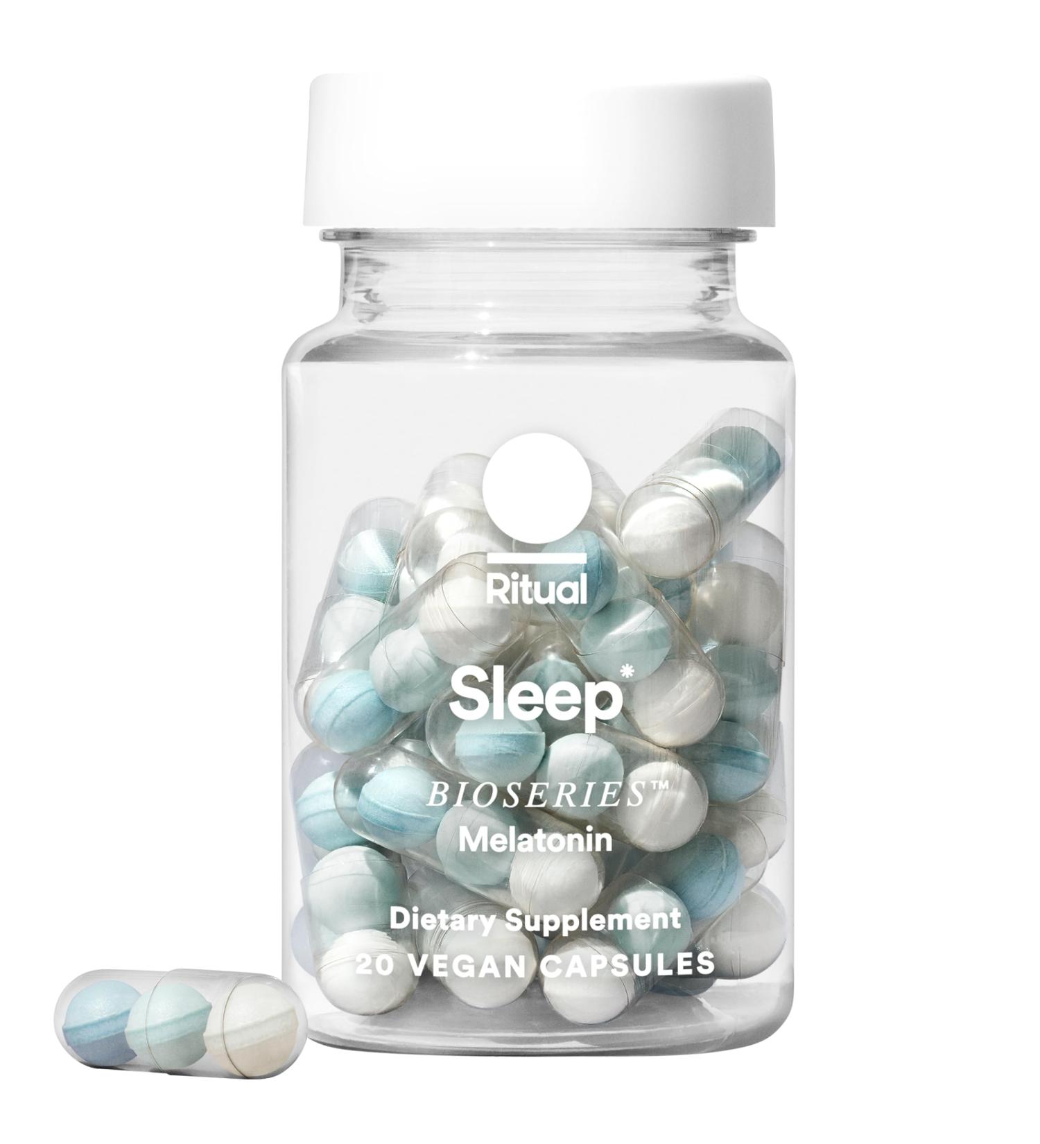 Ritual Sleep BioSeries Melatonin: Sleep Aid for Adults Sleep Supplement with Time Released Capsules Drug Free Sleep Vitamins for Adults for All Night Sleep Support 20 Capsules 20 Count - Buy Online on GoSupps.com