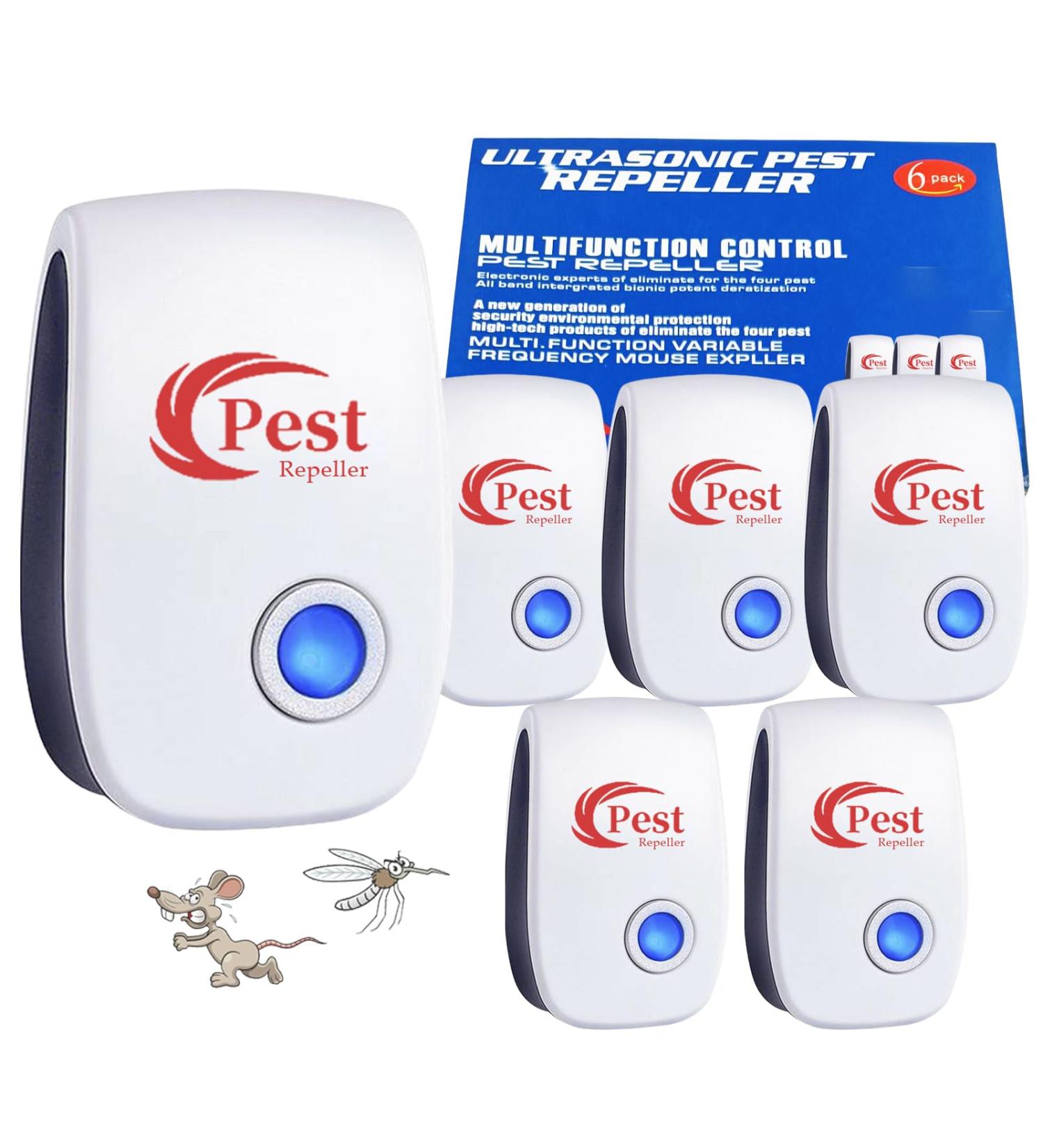 Ultrasound Pest Control 6-Pack | Plug-In Electronic Repeller for Insects Mosquitoes Mice & Cockroaches | International Shipping Available - Buy Online on GoSupps.com