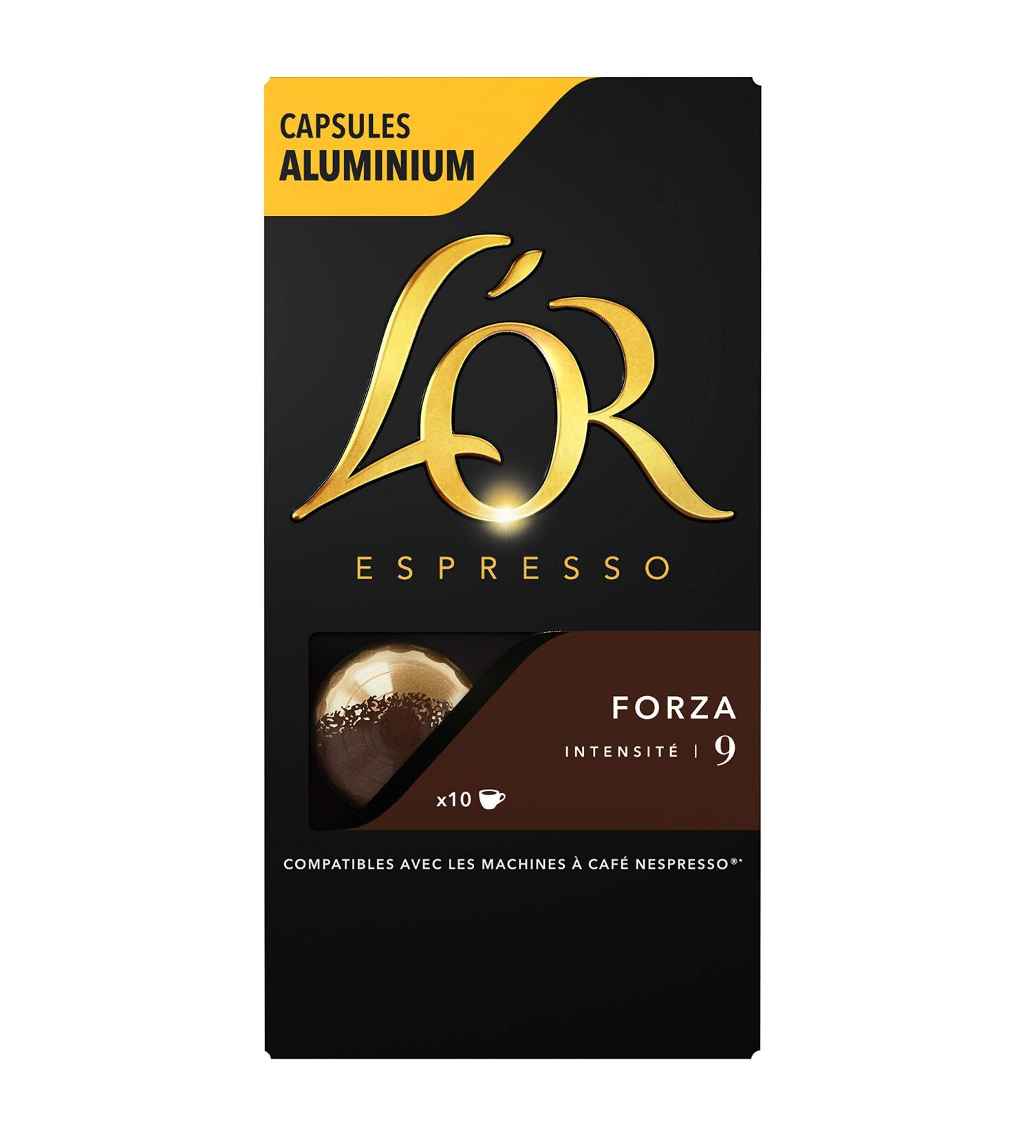 L'Or Espresso Coffee - 200 Capsules Forza Intensity 9 - Nespresso * compatible (pack of 20 x 10) - Buy Online on GoSupps.com