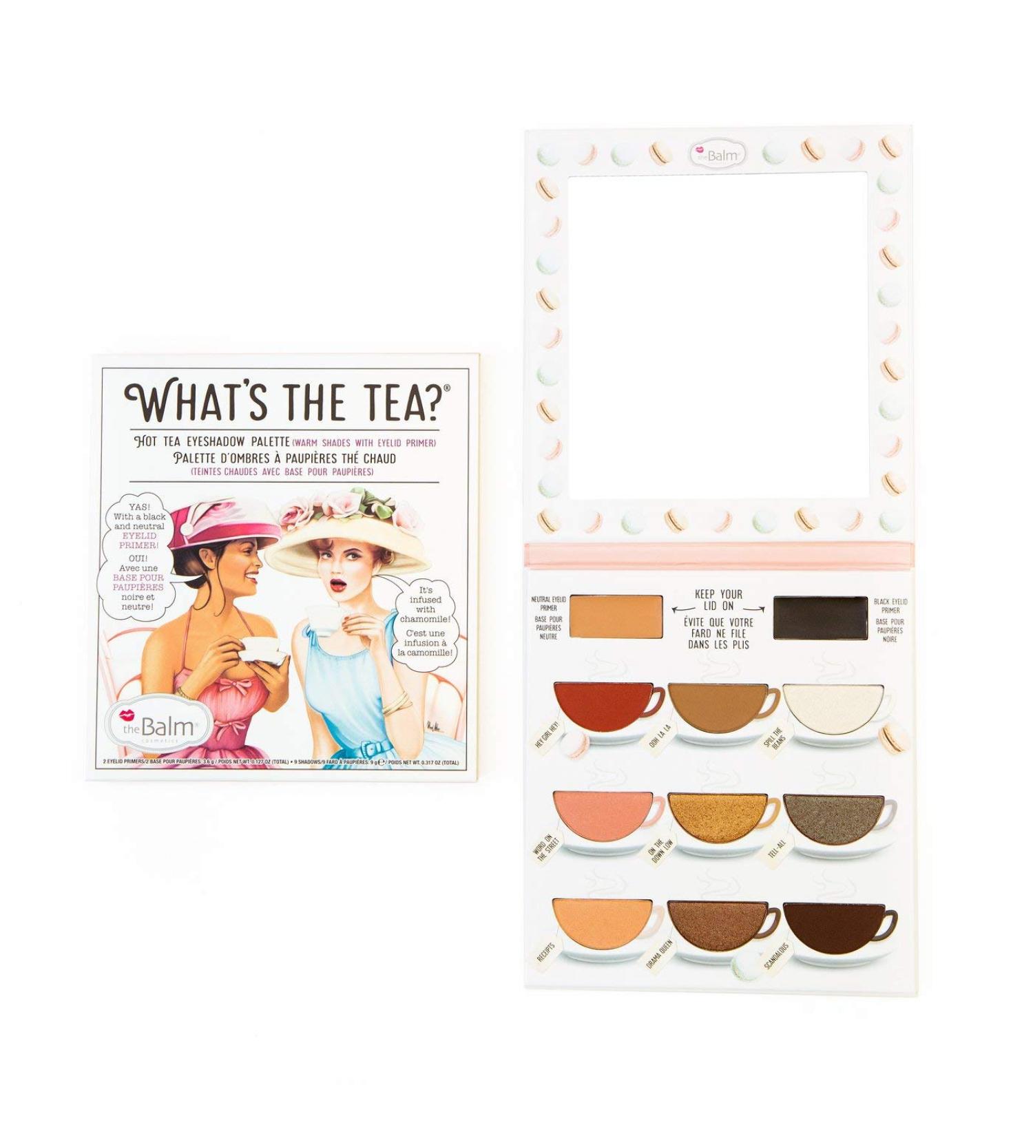 theBalm What's The Tea Eyeshadow Palette With Primers Hot Tea Warm Shades