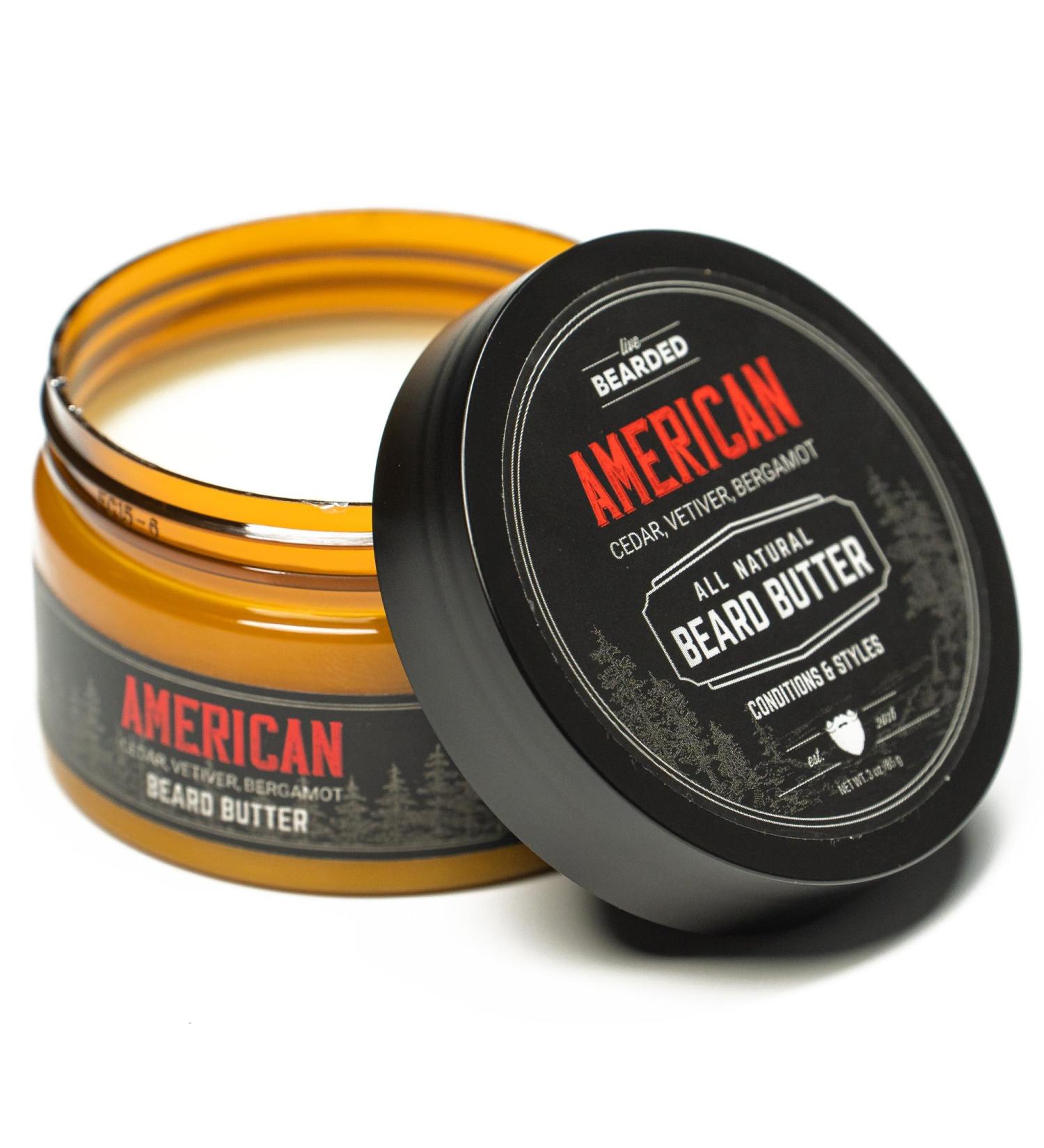 Buy Live Bearded Beard Butter - All-Natural Leave-in Conditioner Made in USA | 3oz Cedar Pine Vetiver Bergamot Beard Care - Buy Online on GoSupps.com