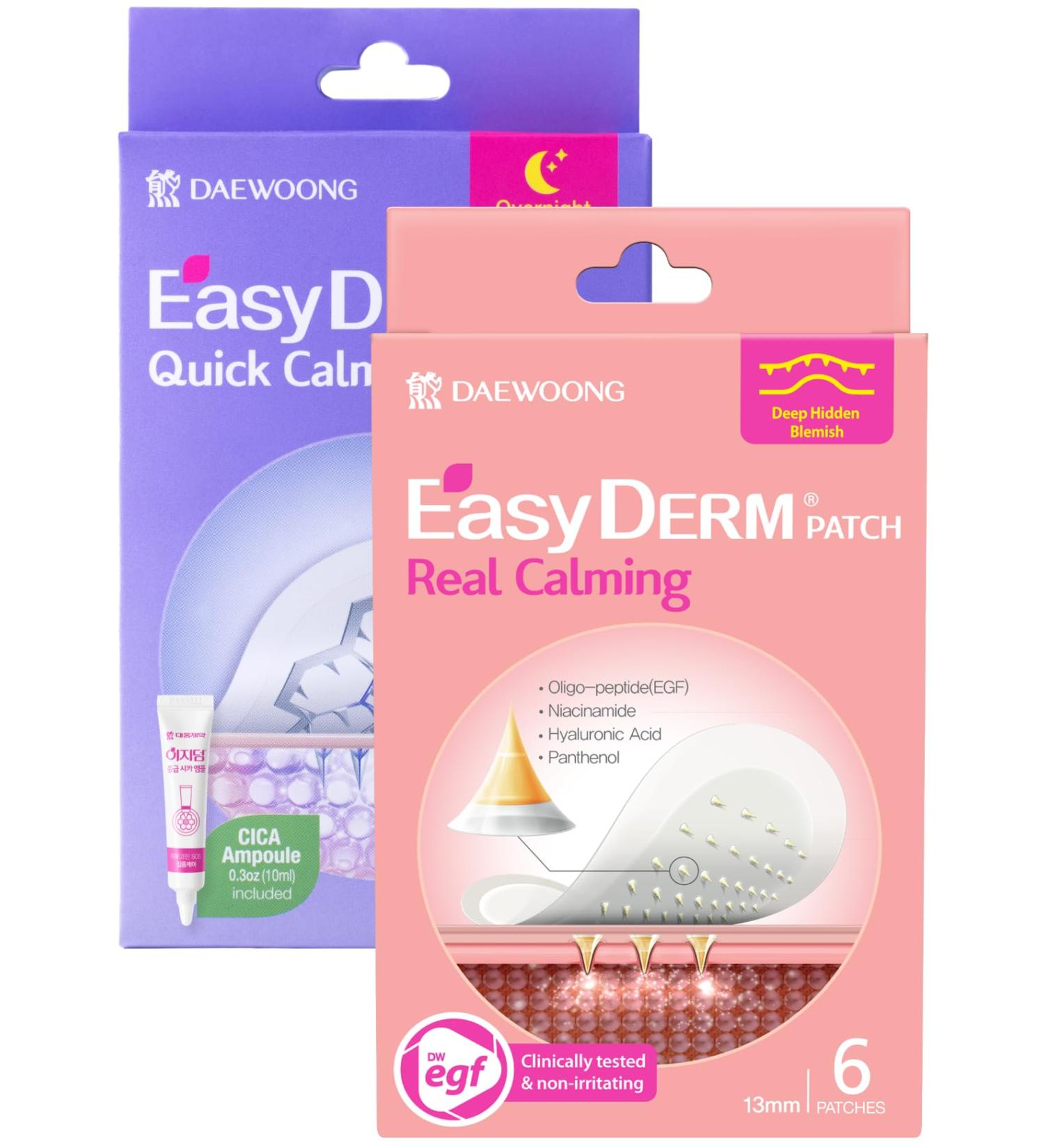EasyDerm Micro Point Acne Patch Duo 10 Magnesium Pimple Patches + 6 Real Calming Microdart Patches for Breakout & Post-Blemish Care, 2-Step K-Beauty Skincare Kit 1 Count (Pack of 16) Duo Pack - Buy Online on GoSupps.com