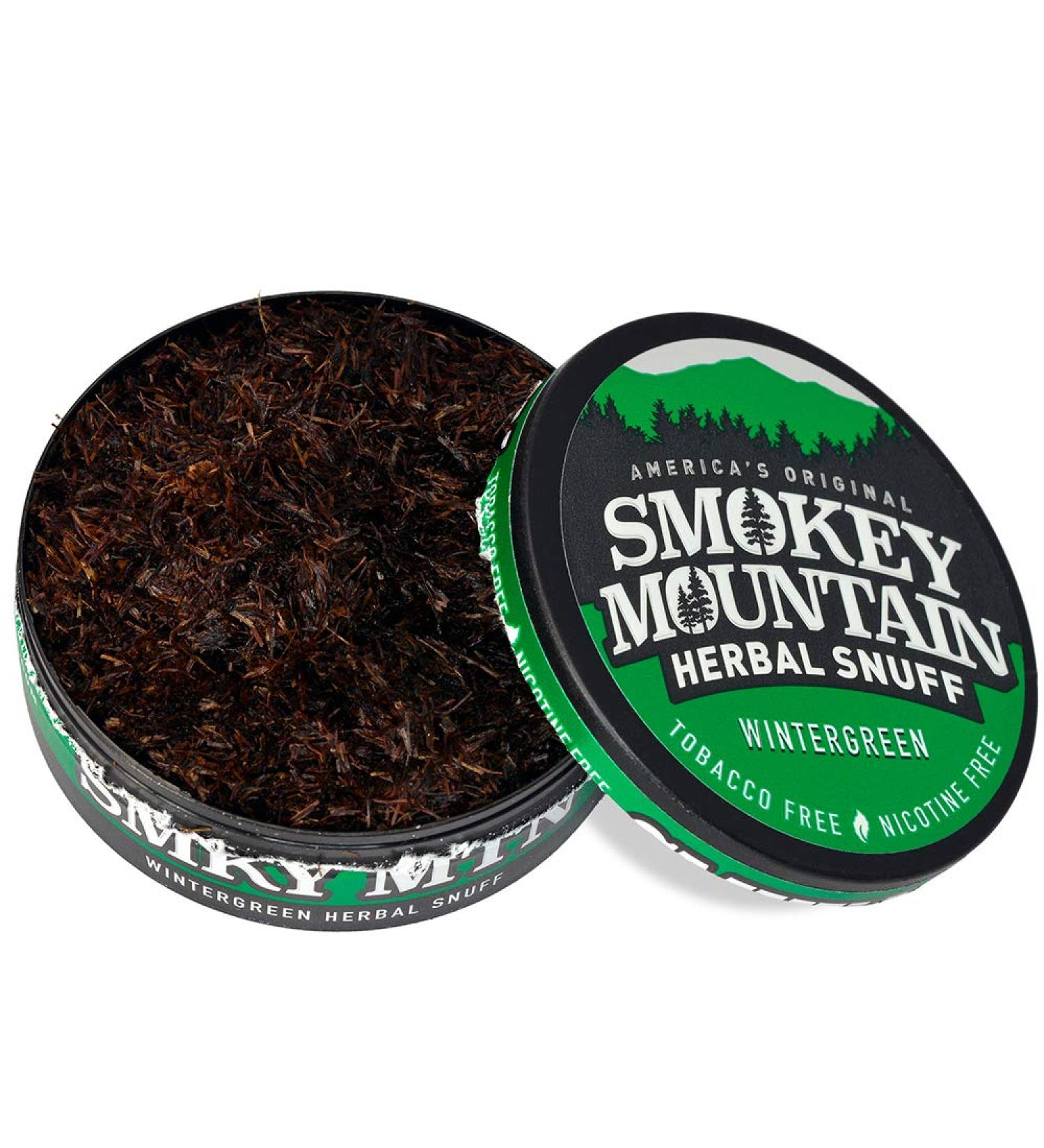 Smokey Mountain Herbal Wintergreen Long Cut Snuff - Tobacco and Nicotine Free - Buy Online on GoSupps.com