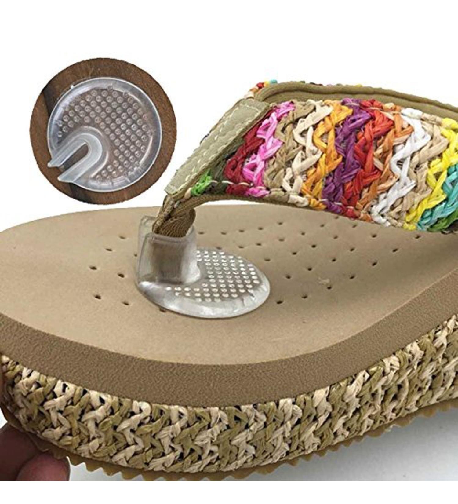 Tininna 10 pair silicone soft flip gel pillow for sandal flip-flop with gel toe protection pillow thong protectors Transparent tanga sandal toe protection silipos one-way packaging
