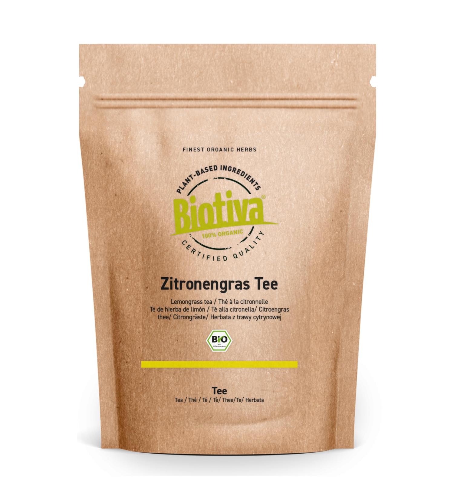 Biotiva Zitronengras Tee Bio moulu 250g - Cymbopagon citratus - citronnelle pure - sans additifs - vegan - 100% qualit biologique - Mis en bouteille et contr l en Allemagne - Buy Online on GoSupps.com