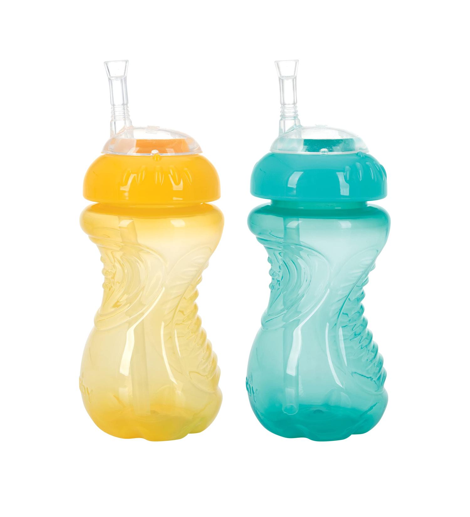 Nuby 2PK No-Spill 10oz Cup with Flexi Straw - Assorted Colors | Leak-proof Design - Buy Online on GoSupps.com