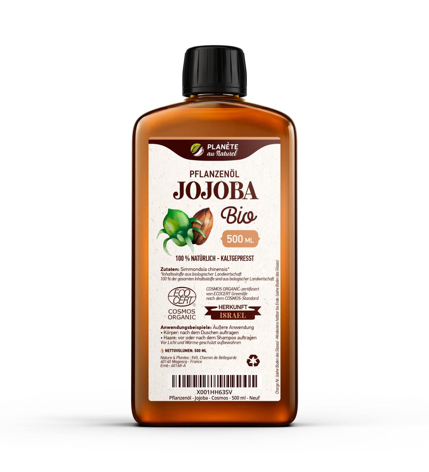 Organic Jojoba Oil 500ml - 100% Pure Natural & Cold Pressed for Skin & Hair Care | Shop Now! - Buy Online on GoSupps.com