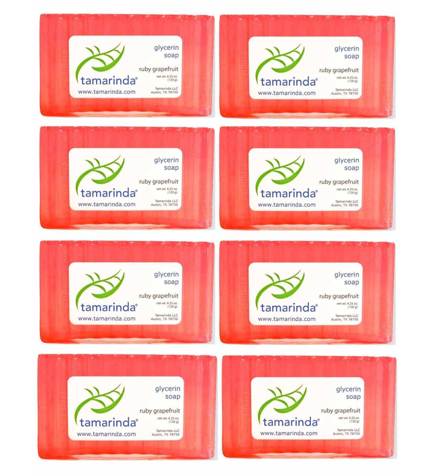 Ruby Grapefruit Glycerin Soap - EIGHT 4.25 oz bars.