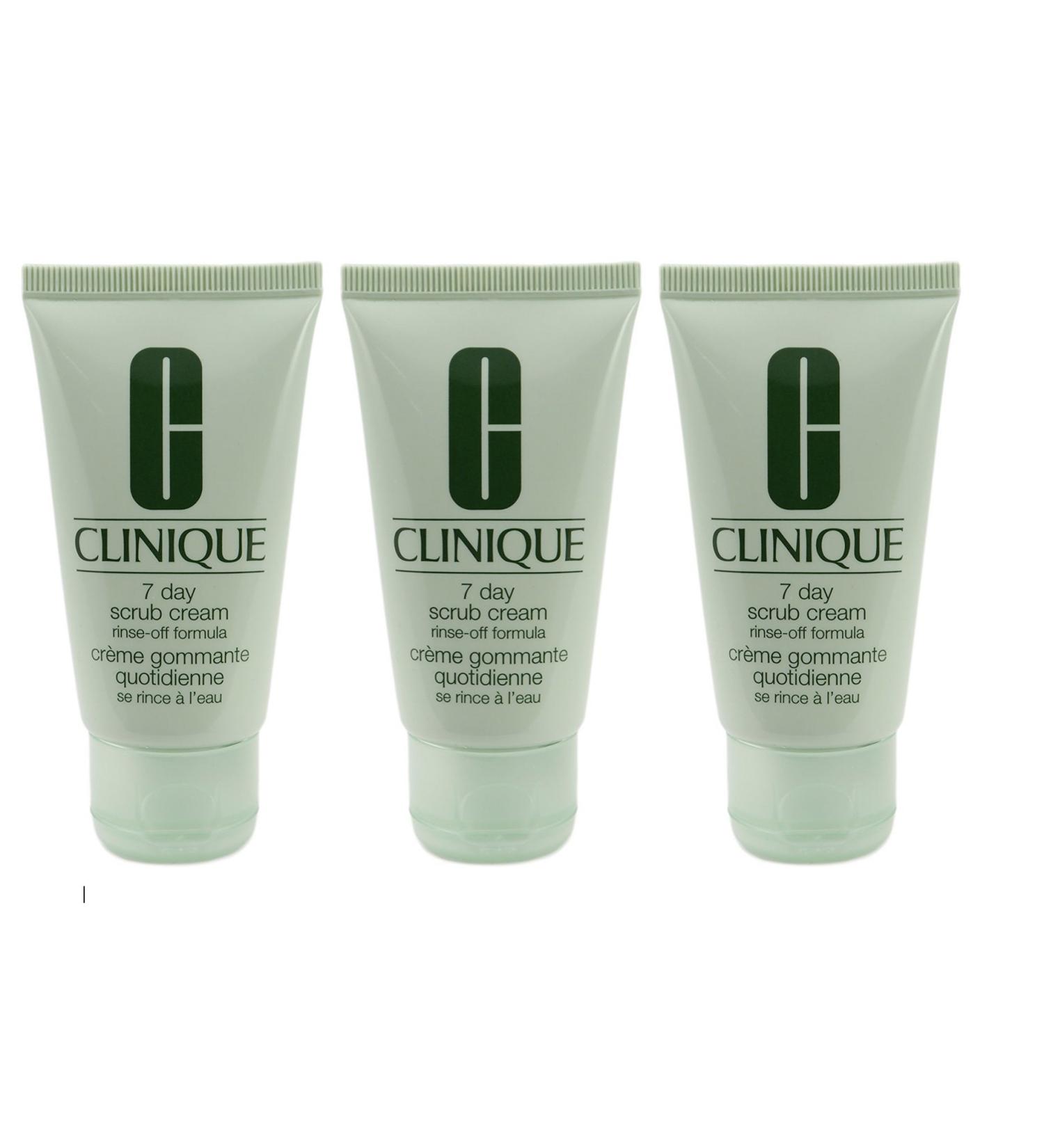 Lot of 3 Clinique 7 Day Scrub Cream Rinse-off Formula 30ml Each