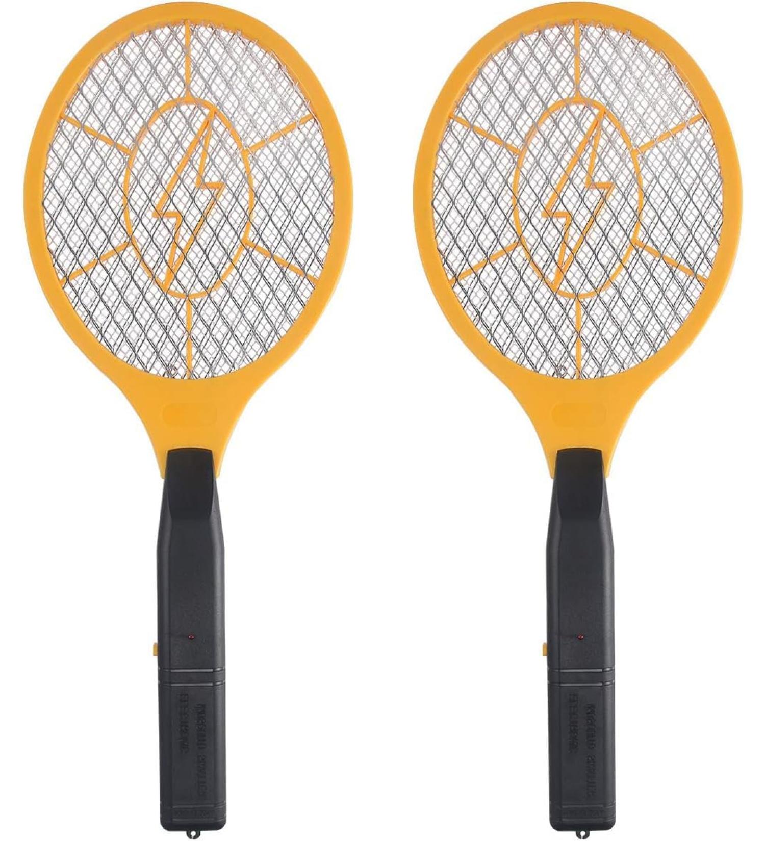 2 Pack Bug Zapper Electric Fly Swatter Zapper - Indoor Outdoor Zapping Racket for Pest Control - Safe to Touch with 3-Layer Safety Mesh Yellow - Buy Online on GoSupps.com