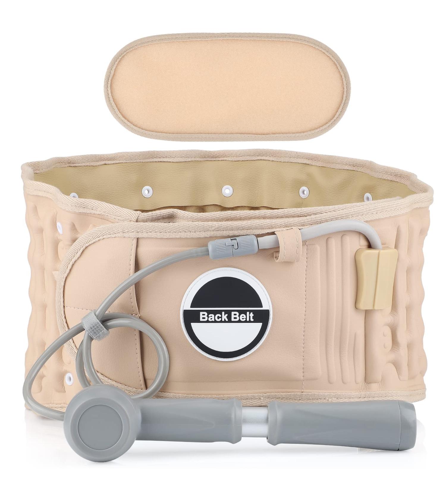 Decompression Back Belt for Low Back Pain  Back Reliever Spinal Decompression Device  Lumbar Decompression Belt  Inflatable Back Brace for Woman Man 29-49 Inches Waist Beige 1 - Buy Online on GoSupps.com