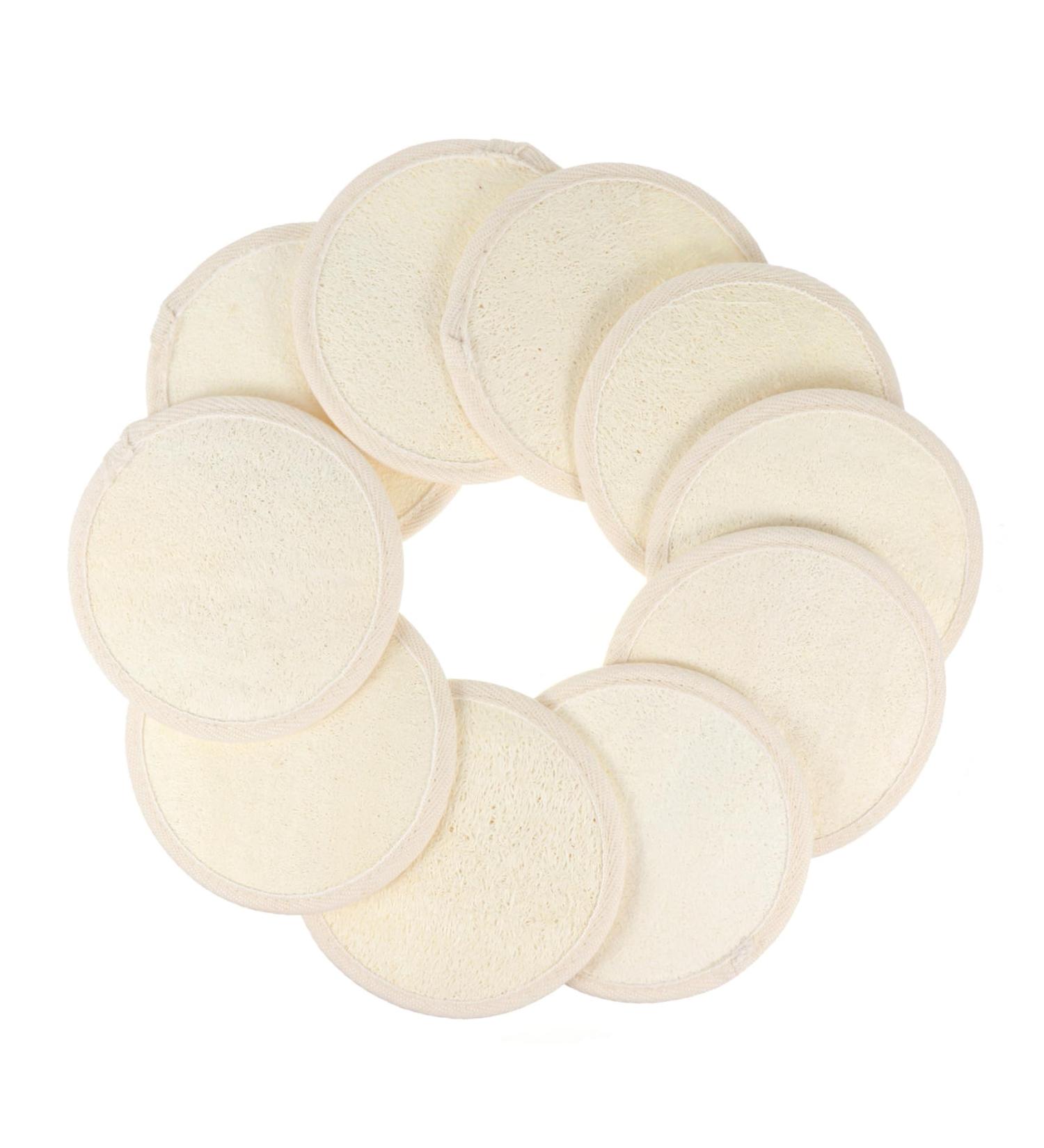10pcs Loofah Wipes - Exfoliating Bath Sponge Pads for Makeup Removal & Shower Scrubbing | International Shipping Available - Buy Online on GoSupps.com