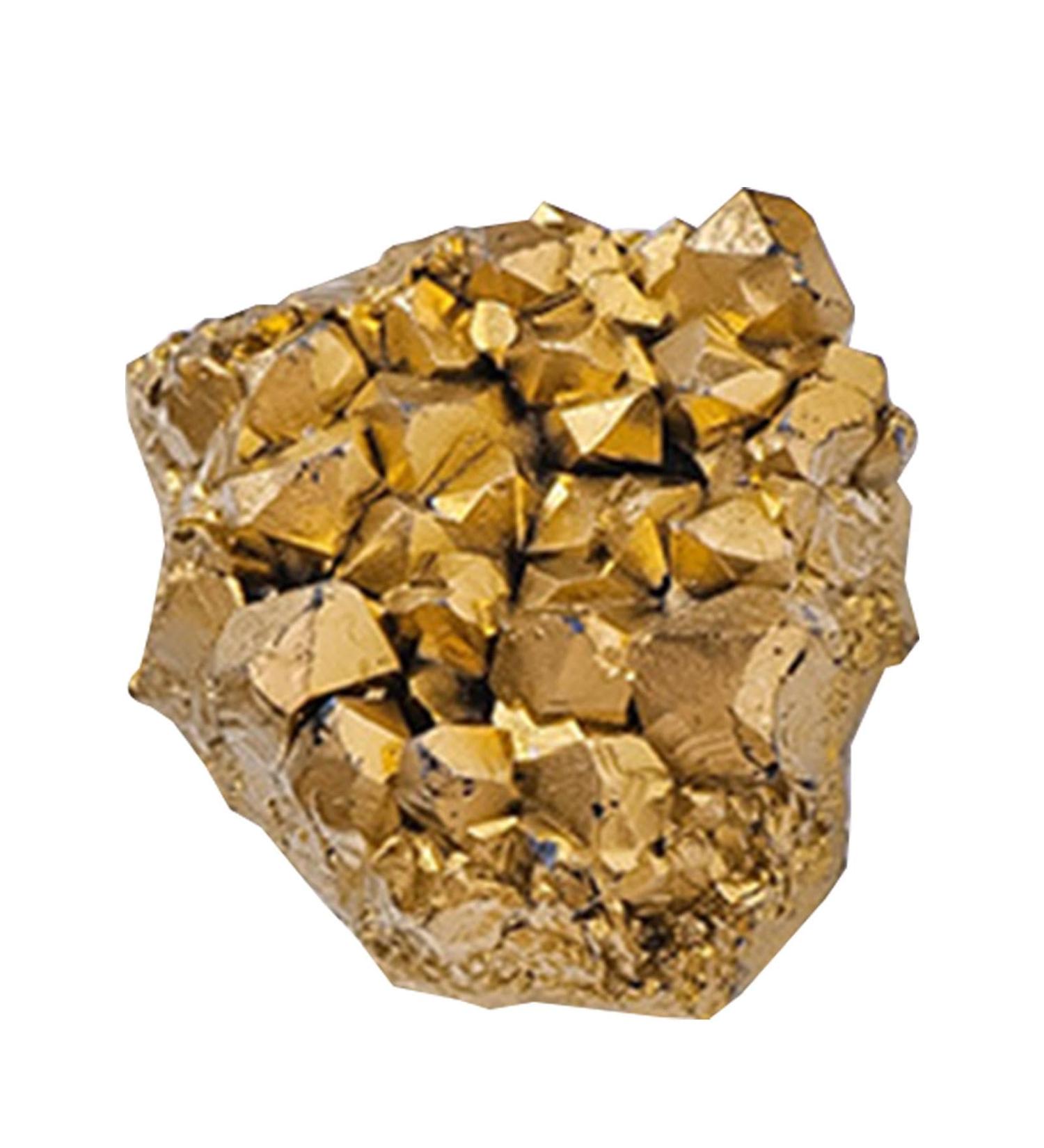 Fovolat Raw Crystals Electroplated Golden Crystal Stone - Mineral Crystal Specimen Natural Crystal Raw Gemstones Cluster for Home Decoration Crafts - Buy Online on GoSupps.com