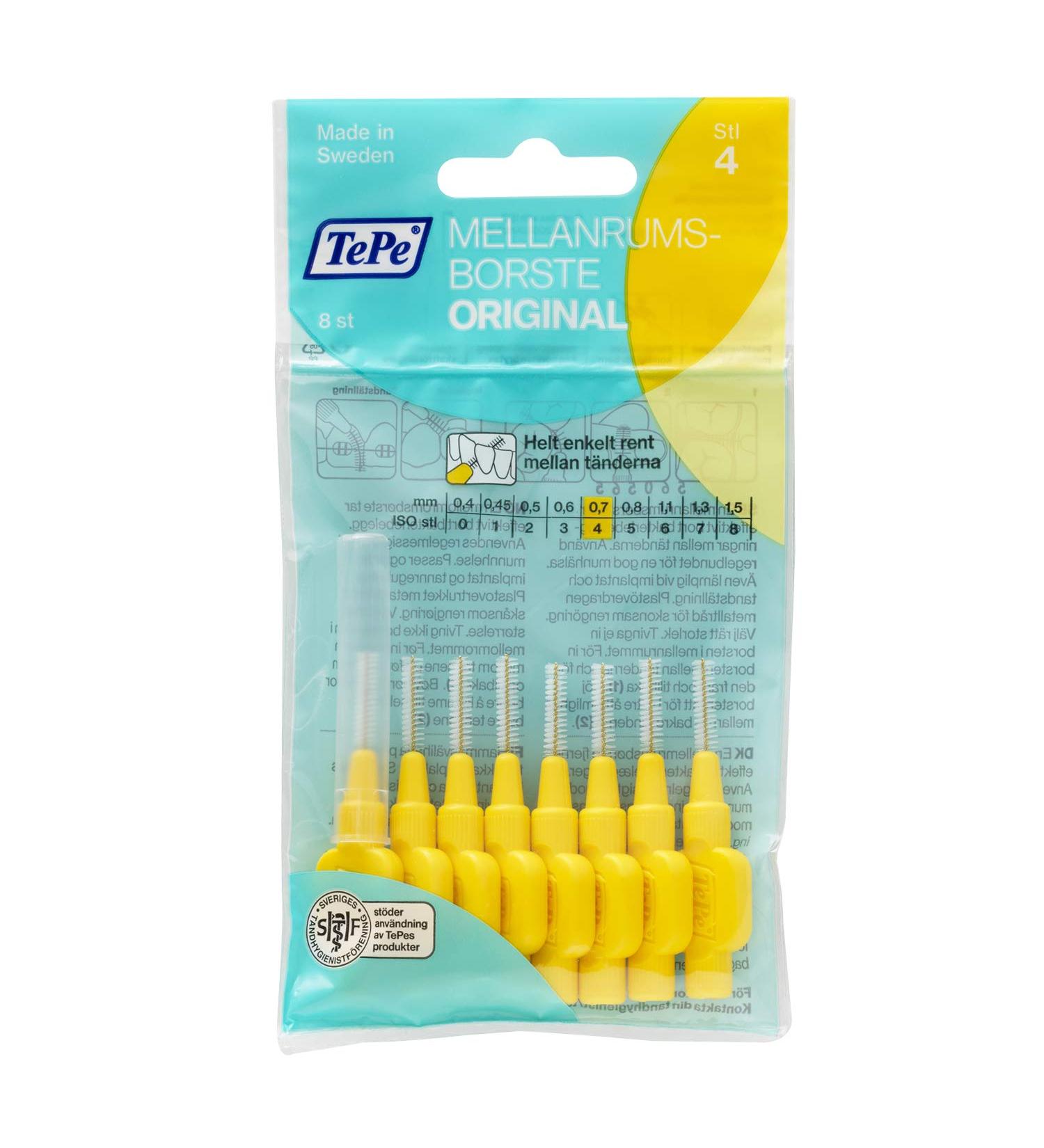 TEPE Interdental Brushes 0.7mm Yellow - 32 Brush Pack - Buy Online on GoSupps.com