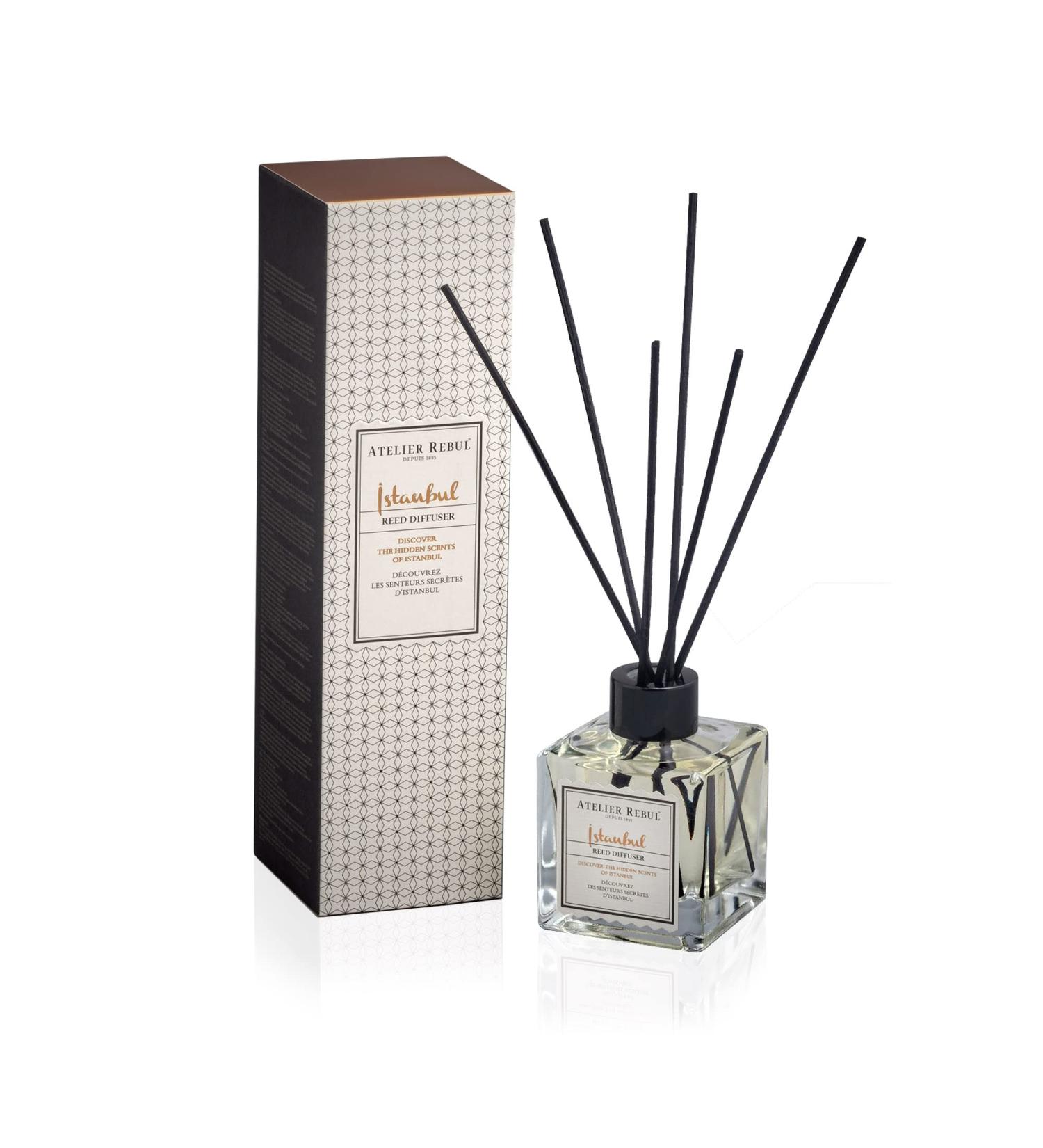 Atelier Rebul Istanbul Reed Diffuser 120ml - Premium Aroma Diffuser Sticks for Home Woody & Spicy Scent - Long-Lasting Room Freshener Luxury Home Fragrance Oil Elegant Home Decor - Buy Online on GoSupps.com