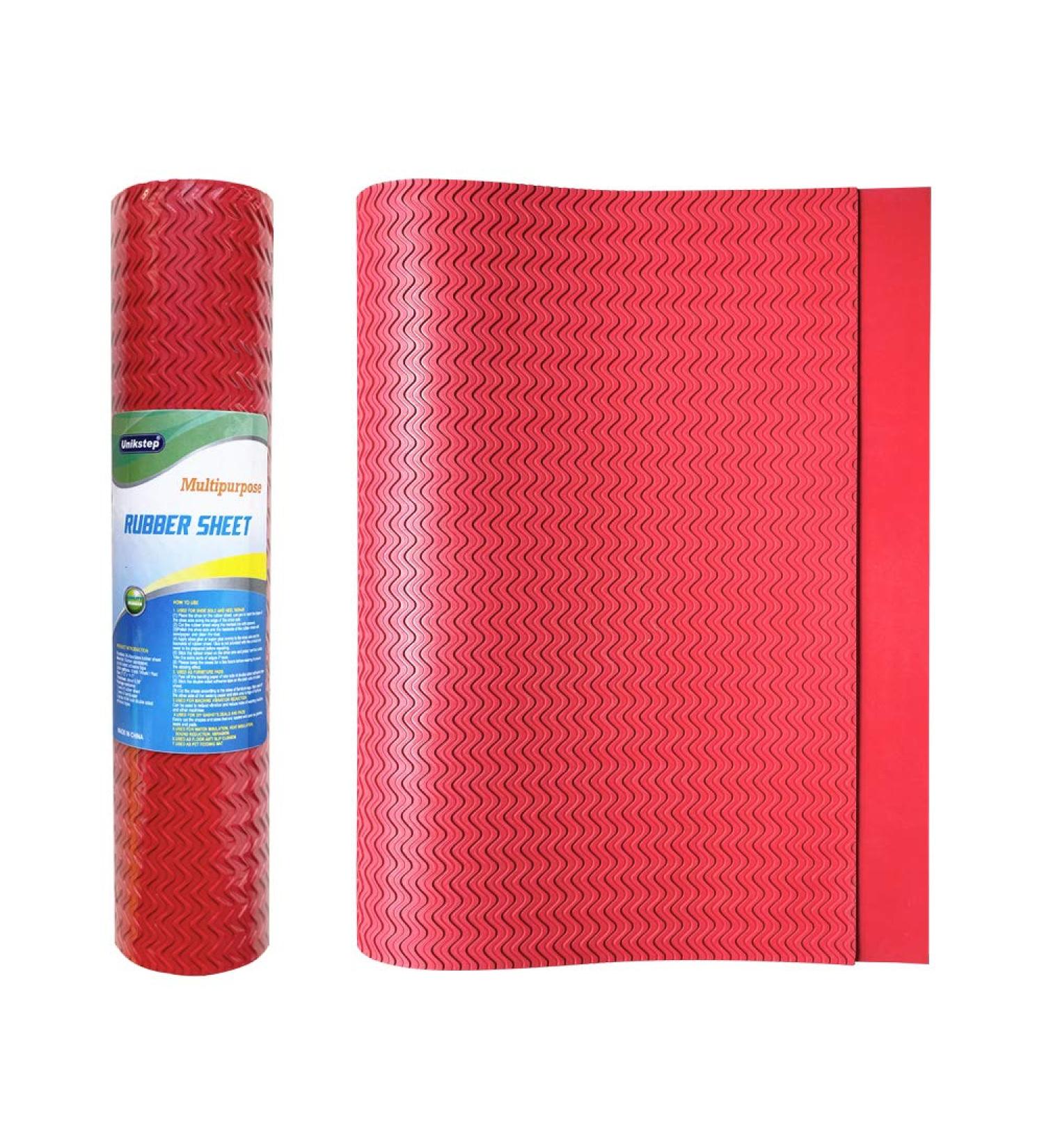 Unikstep Rubber Sheet 21.5x14.5 for Shoe Sole Repair & DIY Gasket Seal - Anti-Slip Cushion in Red S Pattern - Buy Online on GoSupps.com
