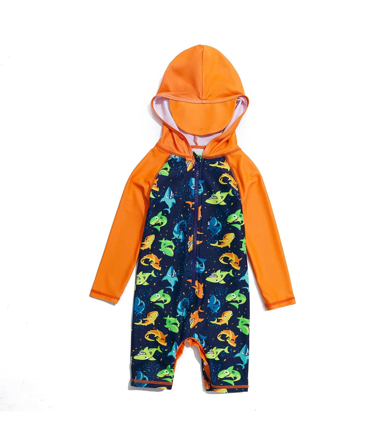 BONVERANO Baby Boys Swimsuit 12-18 Months | Colorful Shark One Piece Swimwear with UPF 50 - Buy Online on GoSupps.com