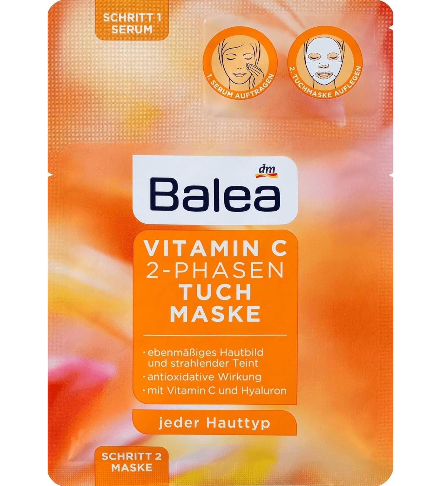 Buy 3 x Balea Vitamin C Cloth Masks - 2-Phase for Even Complexion | International Shipping - Buy Online on GoSupps.com