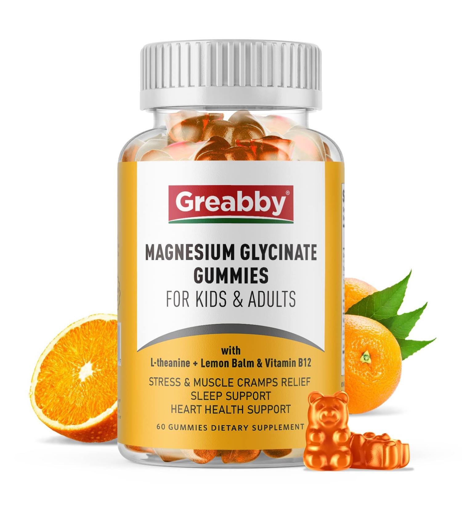 Mag Glycinate Gummies with Vitamin B12 for Kids & Adults - Stress Relief & Sleep Support (60 Count) - Buy Online on GoSupps.com