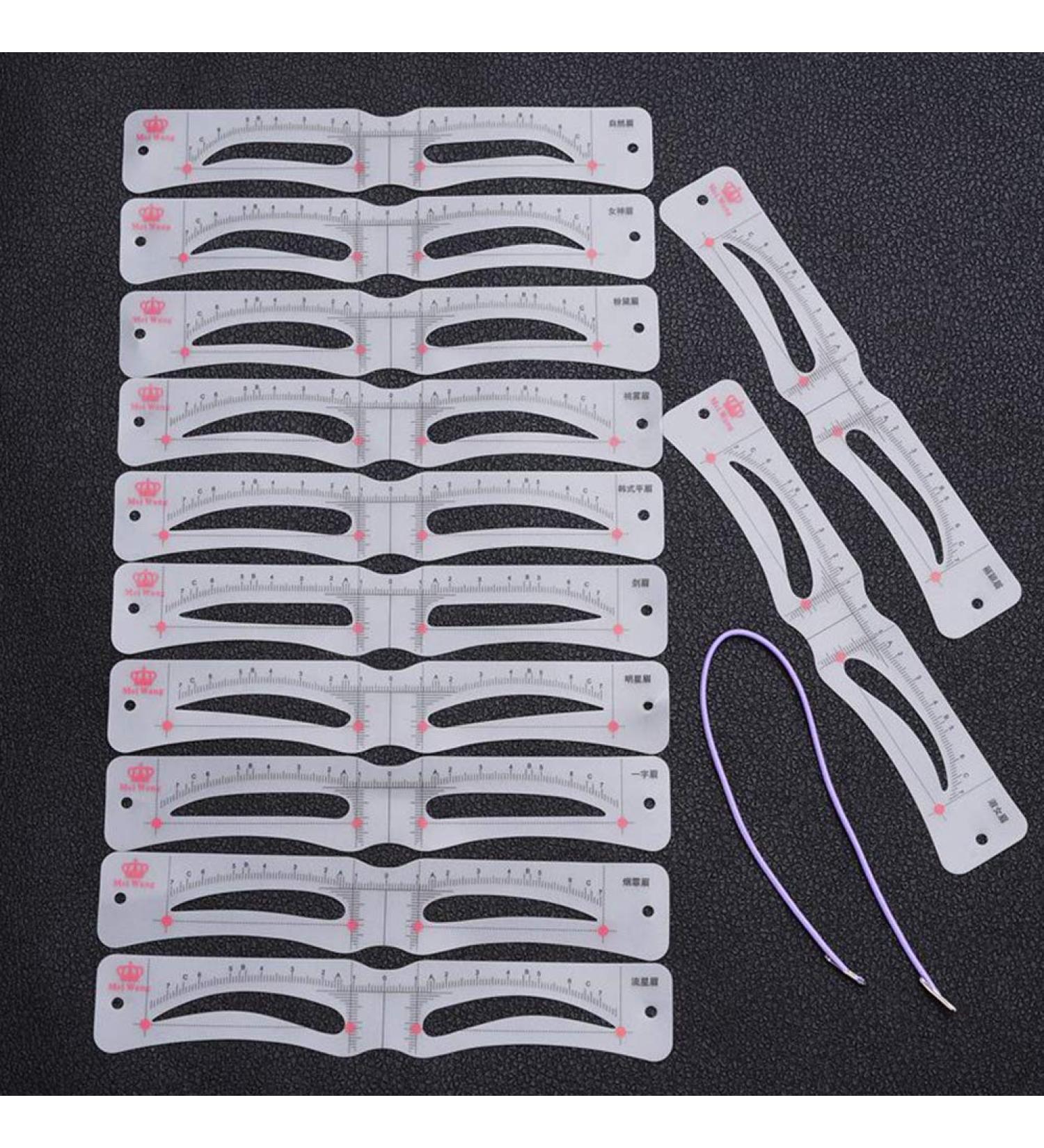 12PCS Eyebrow Shaping Tool Kits with Elastic Fixing Strap Silicone Material for Eyebrow Shapes (As Shown) - Buy Online on GoSupps.com