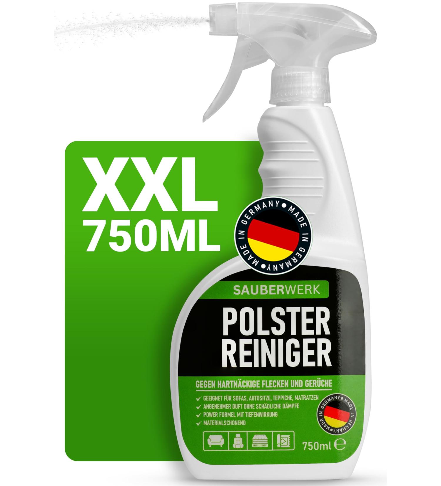 Upholstered Cleaner Sofa & Car Seat Cleaner XXL (750ml) - Universal Stain Remover & Mattress Textile Cleaner - Effective Made in Germany - Buy Online on GoSupps.com
