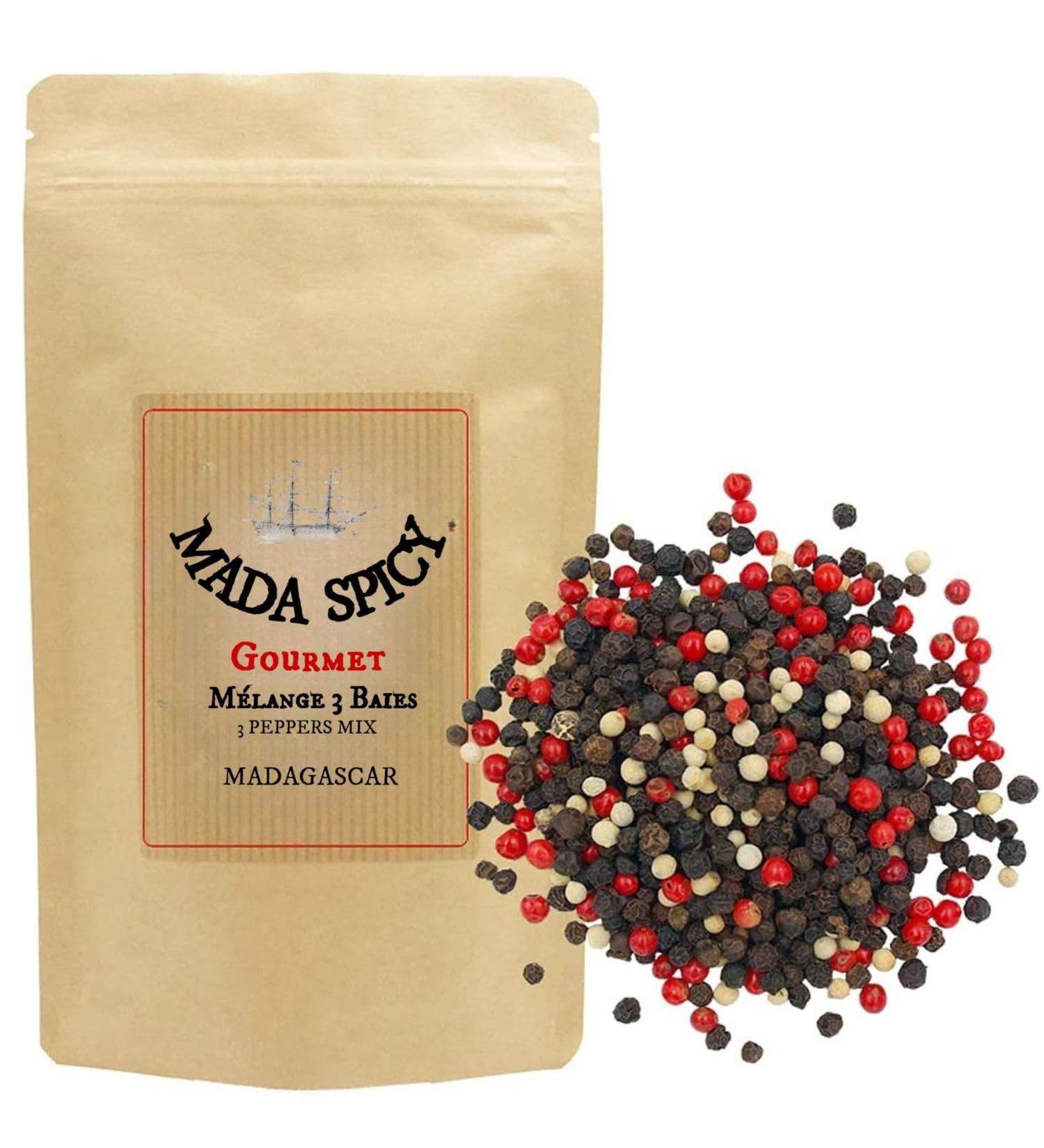 M lange 3 baies de Madagascar. "Agriculture Durable" sachet refermable. (250gr)