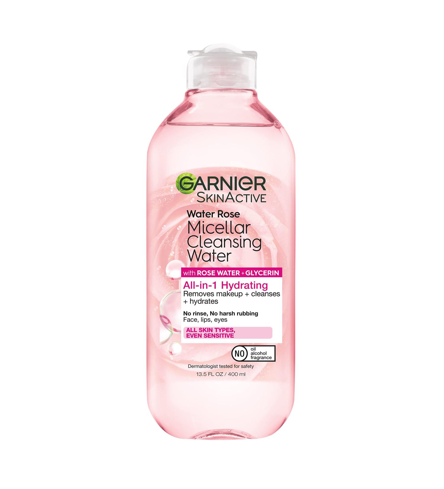 Buy Garnier SkinActive Rose Micellar Cleansing Water 13.5 fl oz - Gentle Cleanser with Rose Water & Glycerin - Buy Online on GoSupps.com