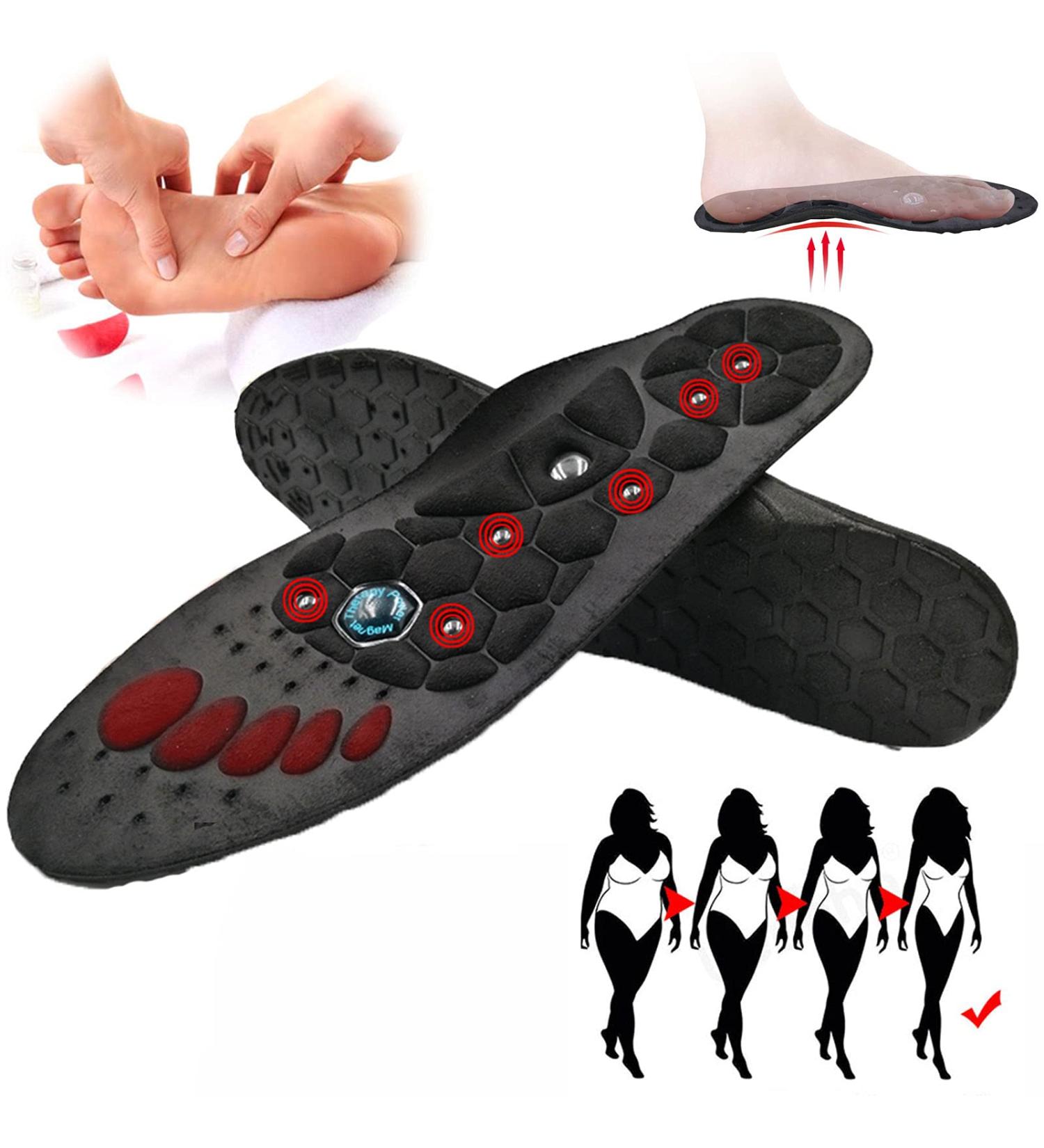 Magnetic Massage Insoles - Comfortable Acupressure Shoe Inserts for Improved Circulation & Foot Health - Size S (EU 35-40) 2 Pairs - Buy Online on GoSupps.com