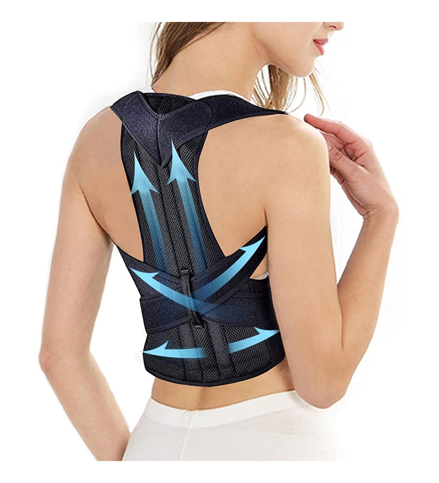 Posture Corrector Full Back Brace for Women Men-Lumbar Support Belt Waist Strap Prevent Scoliosis Improve Hunchback Relieve Neck Shoulder Back Pain (Color : Black Size : X-Small) (Black X) - Buy Online on GoSupps.com