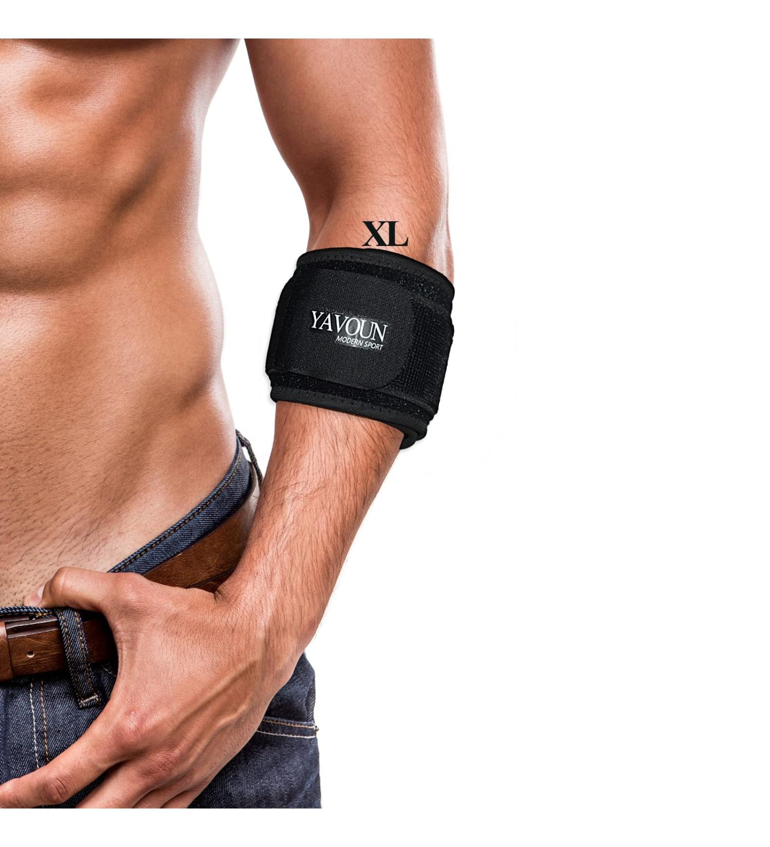 YAVOUN Tennis Elbow Brace - Adjustable Strap Support for Tendonitis Treatment - Comfortable Compression for Pain Relief - Black (L-XXL) - Buy Online on GoSupps.com