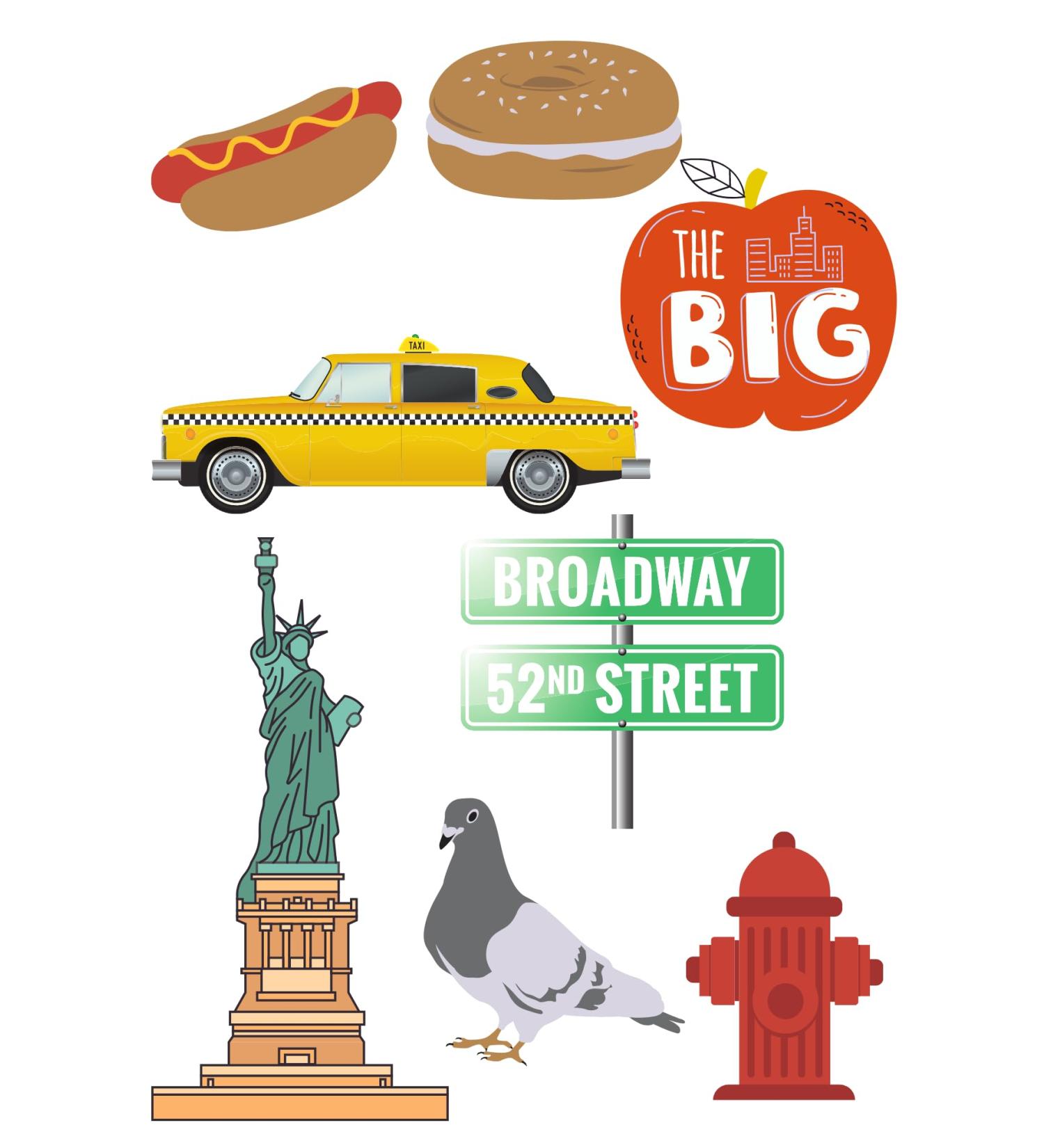 New York Cake topper Cake decorations A4 Sheet Wafer/Icing UNCUT (Wafer card)