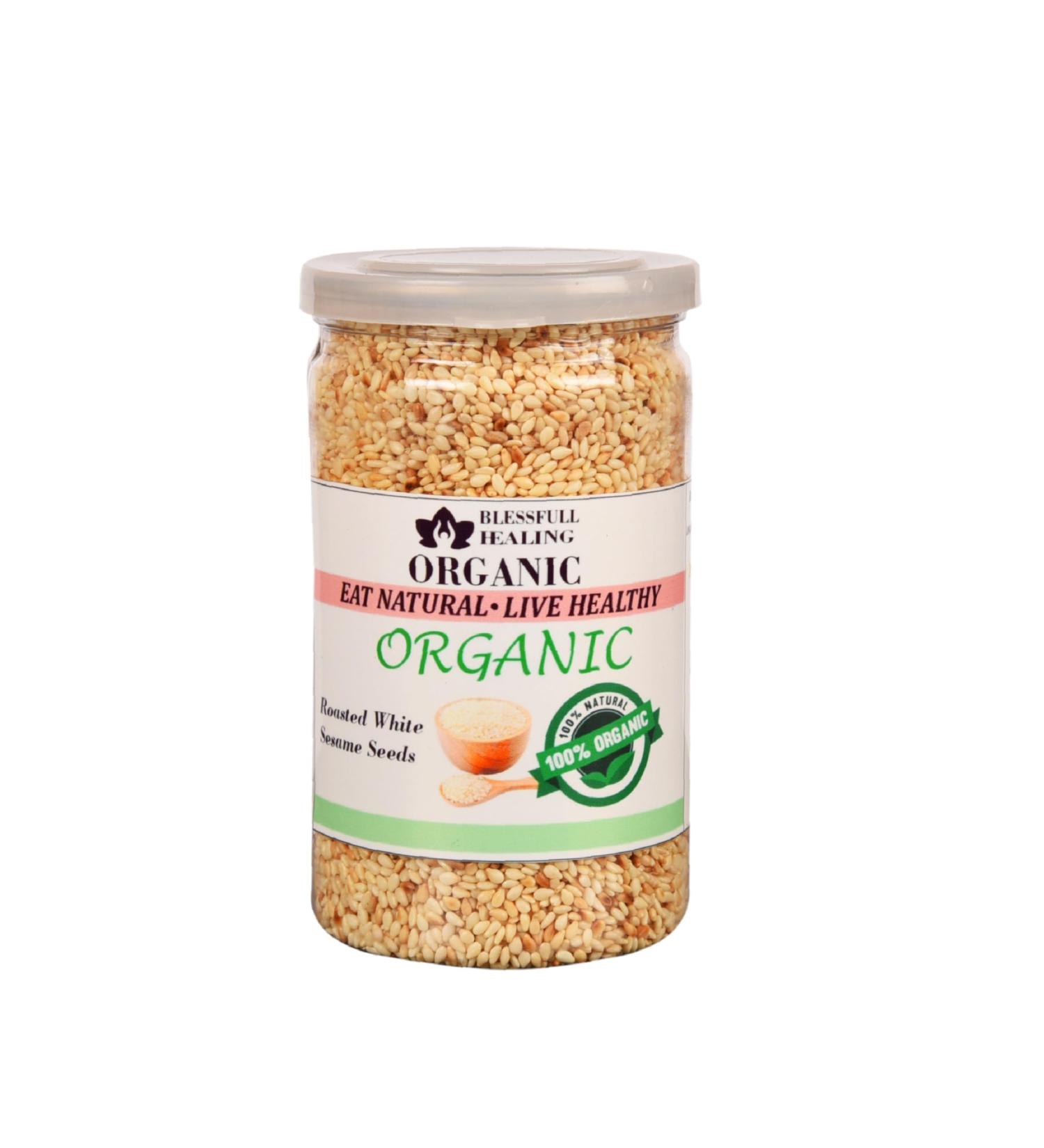 Blessfull Healing Organic Roasted White Sesame Seeds 200 Gram (Packing May Vary) 200 Gram 7.05 oz