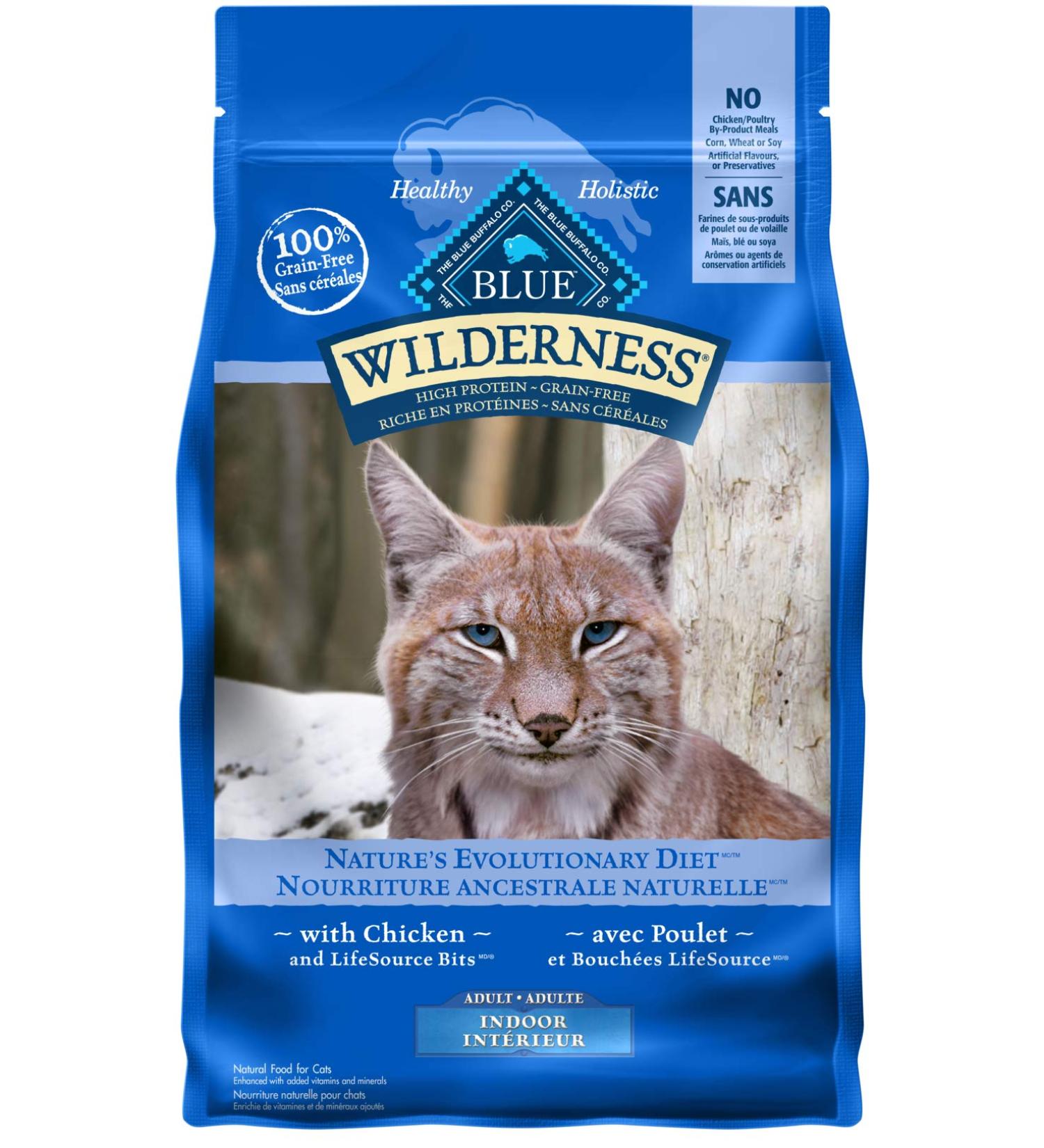 Blue Buffalo Wilderness High Protein Grain Free Natural Adult Indoor Dry Cat Food Chicken 2.2kg bag - Buy Online on GoSupps.com